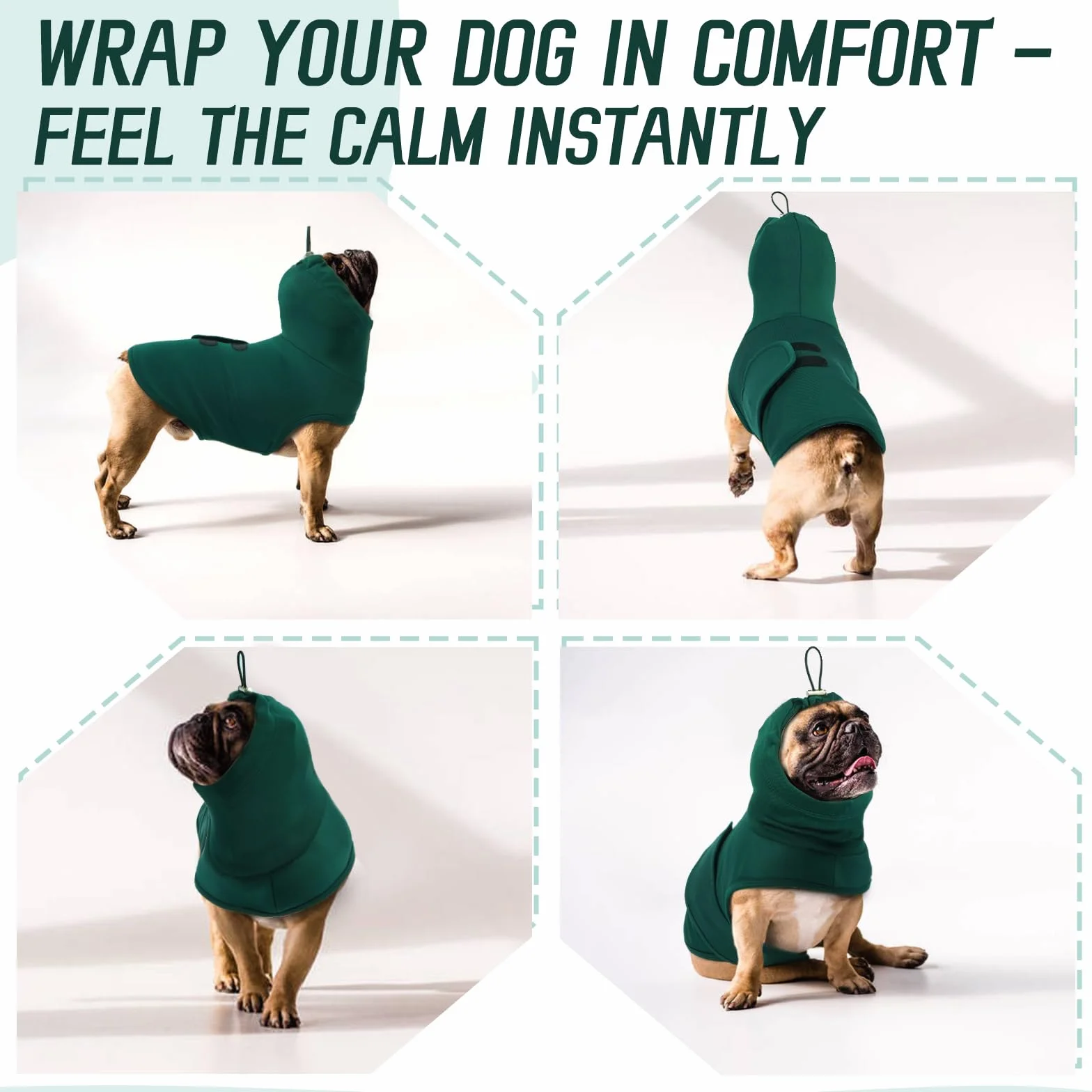 Giacca Ansiolitica Per Cani Cappotto Anti-Ansia Con Cappuccio Calmante Leggero XS