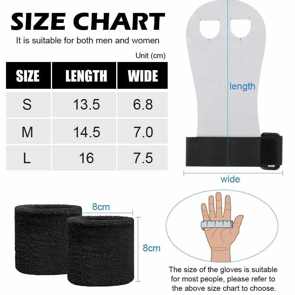 Guanti Paracalli Ginnastica Artistica Bambina Crossfit Palm Protector Grips Cinghie da Polso Palestra 4 Polsini