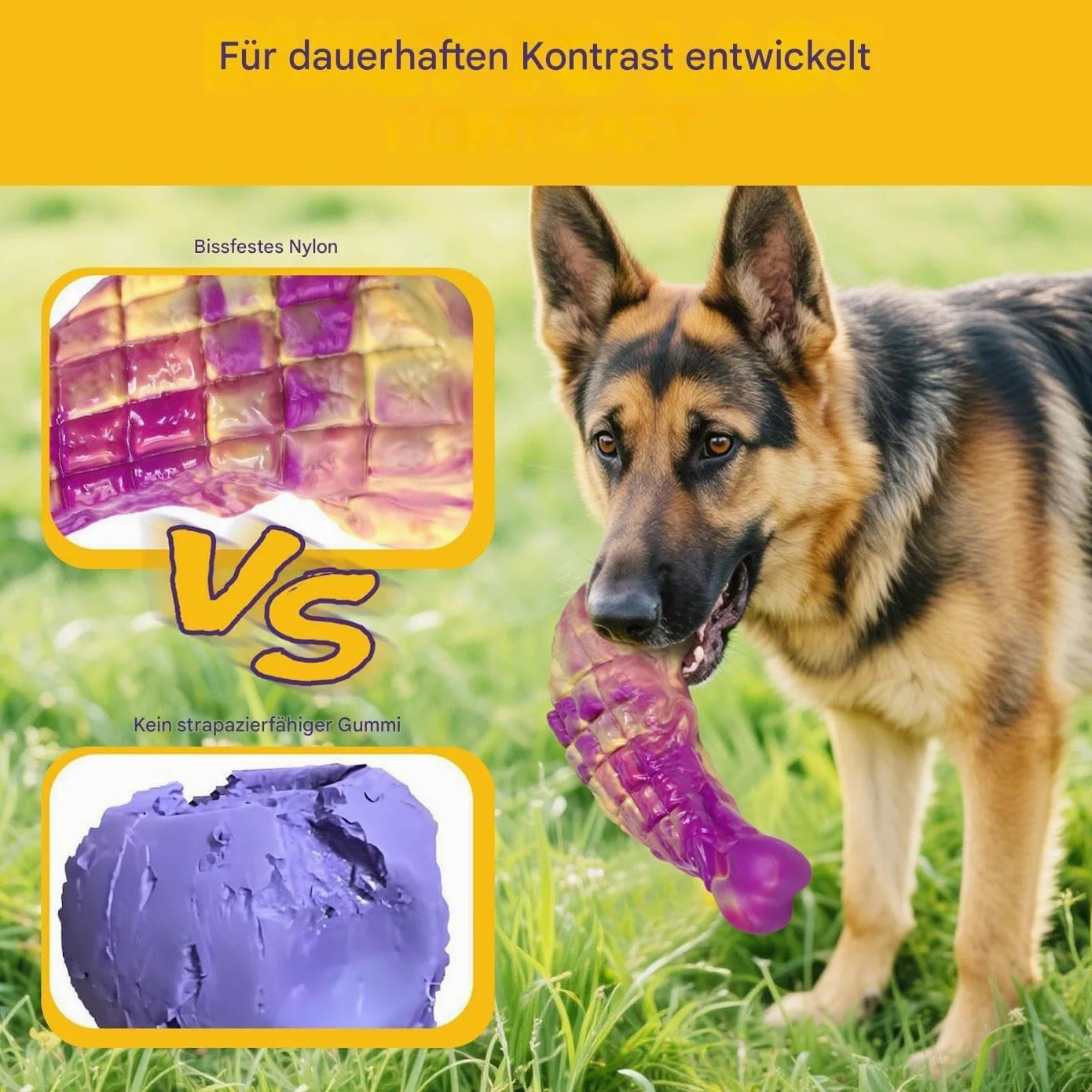 Set di 3 giocattoli interattivi da masticare per cani in nylon | Materiale privo di schegge per la pulizia dei denti; adatto per cuccioli di piccola e media taglia e tutte le razze; per