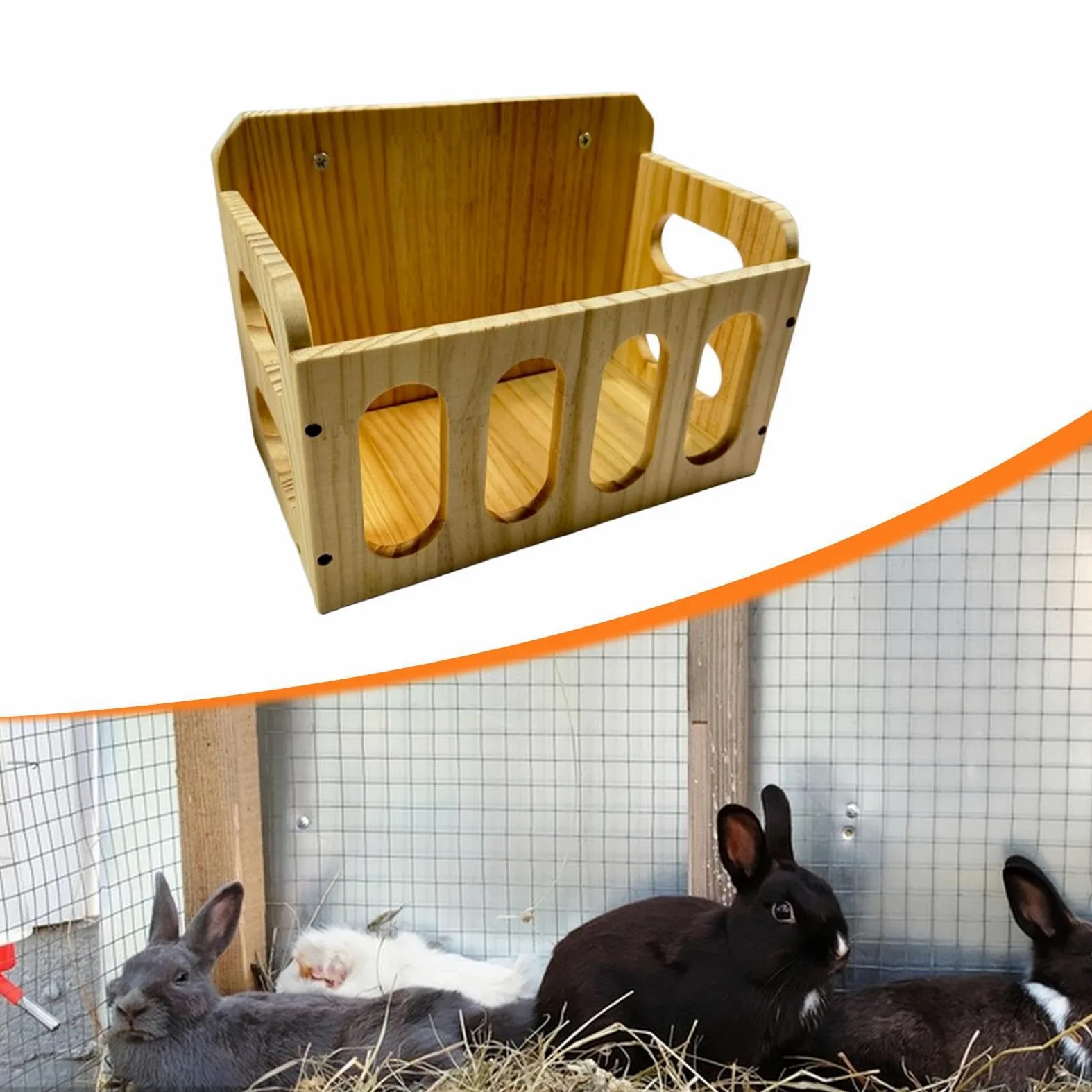 Mangiatoia Portatile in Legno per Conigli, Ricci, Furetti E Criceti.