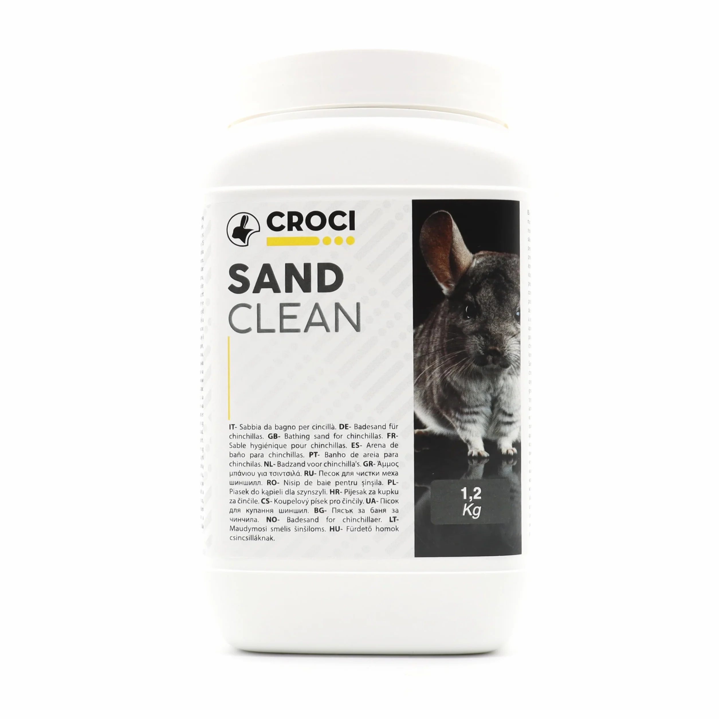Croci Sand Clean - Sabbia fine per cincilla, criceti e piccoli roditori, a base di silicio, per il pelo dei roditori, 1,2 Kg