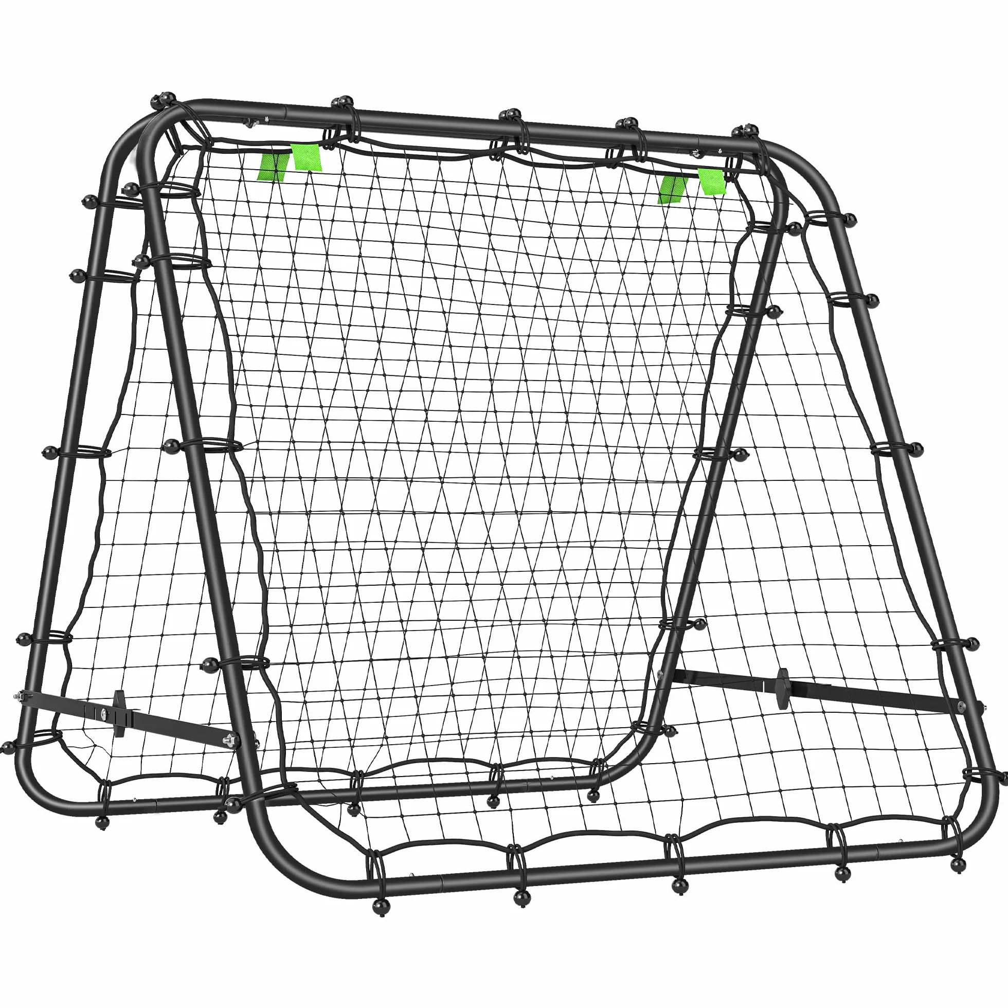 HOMCOM Rete di Rimbalzo per Calcio Pieghevole, Rete da Calcio Rimbalzante con Angolazione Regolabile in Acciaio, per Allenamento Baseball e Pallavolo, 100x95x90 cm