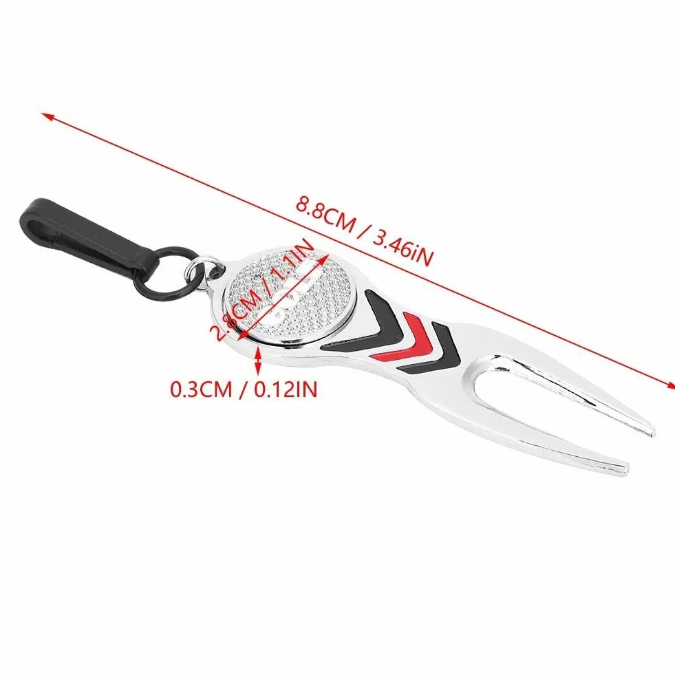 VGEBY Divot Tool Riparazione Veloce Pitch Mark Pitch Fork per Golfisti Strumento Portatile Campo da Golf