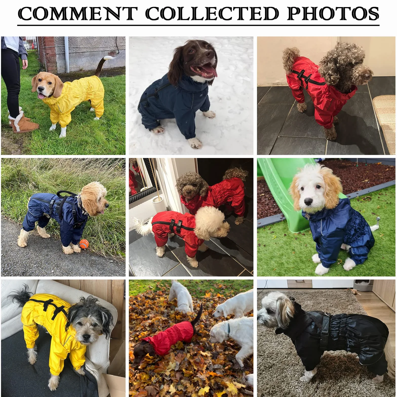 Geyecete - 1/2 zampe pantaloni tuta impermeabile per cani, 4 gambe riflettente pioggia impermeabile Gear per cani, Con cerniera e fibbia, per cuccioli piccolo e medio-Giallo-XXXL