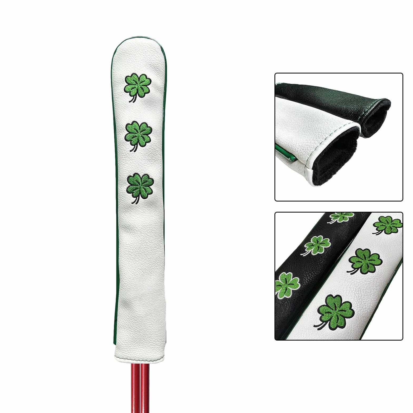 Oshhni Golf Alignment Rod Cover Case Holder 2 Sticks Headcover Golf Training Aid Bianco
