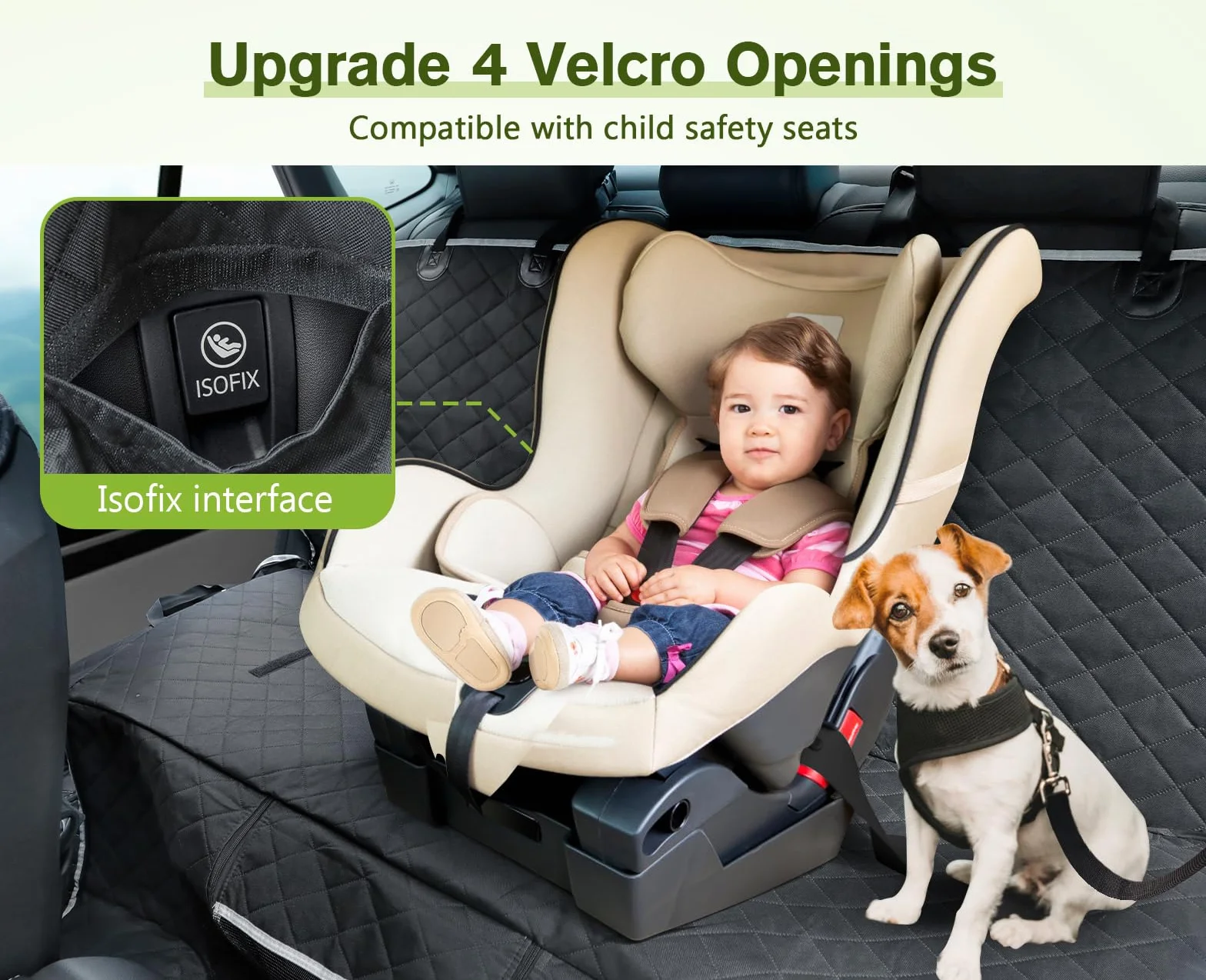 Pecute Coprisedile per Auto per Cani, Copri Bagagliaio Auto, Sedile Auto per Animali Domestici Impermeabile, Spesso Resistente con Rete di Prospettiva e Sacchetto