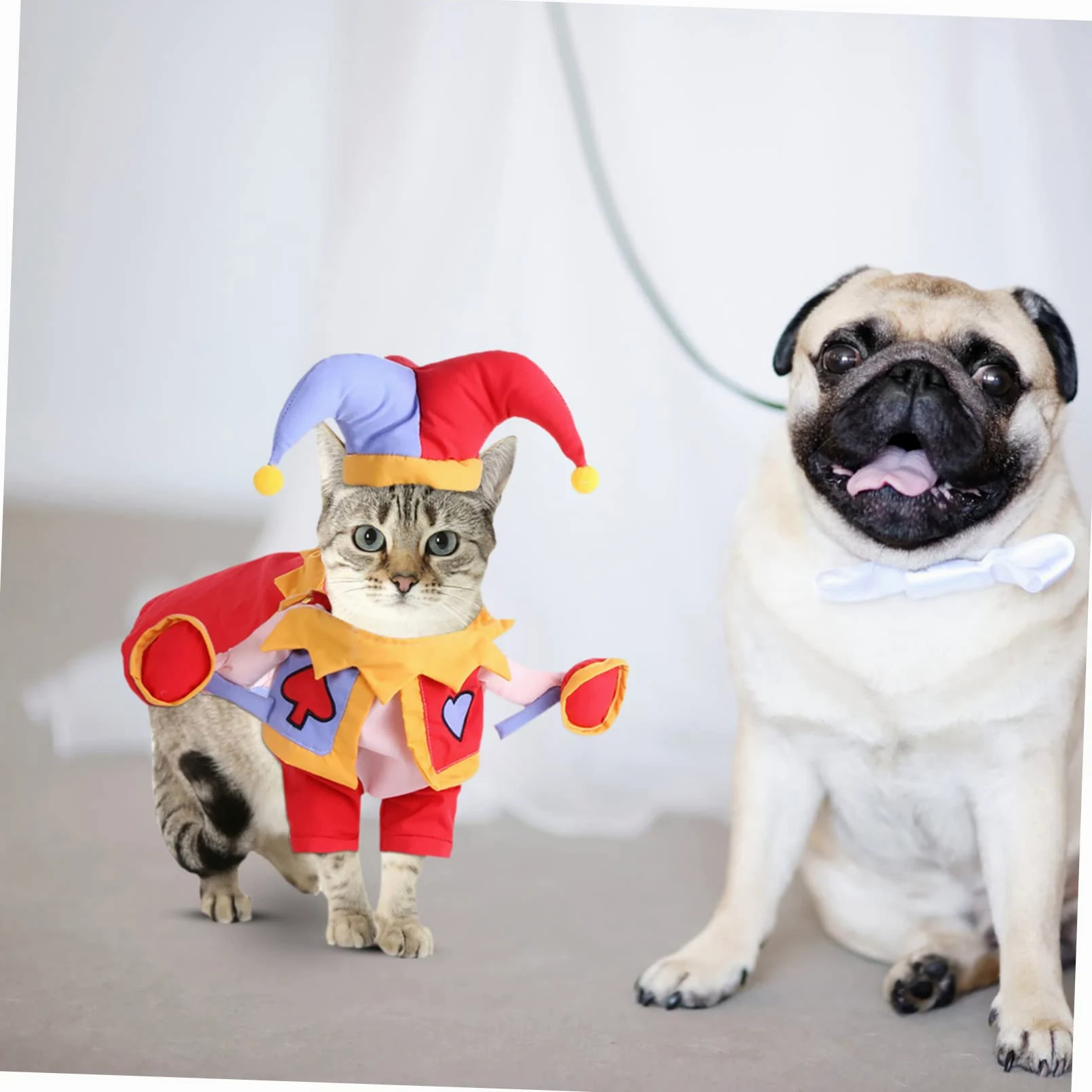 Happyyami 2sets Costume Per Animali Domestici Cartone Cappello Decorativo Per Cani e Gatti Abbigliamento Cosplay Resistente Per Feste e Eventi Completo Per Cuccioli e Gattini