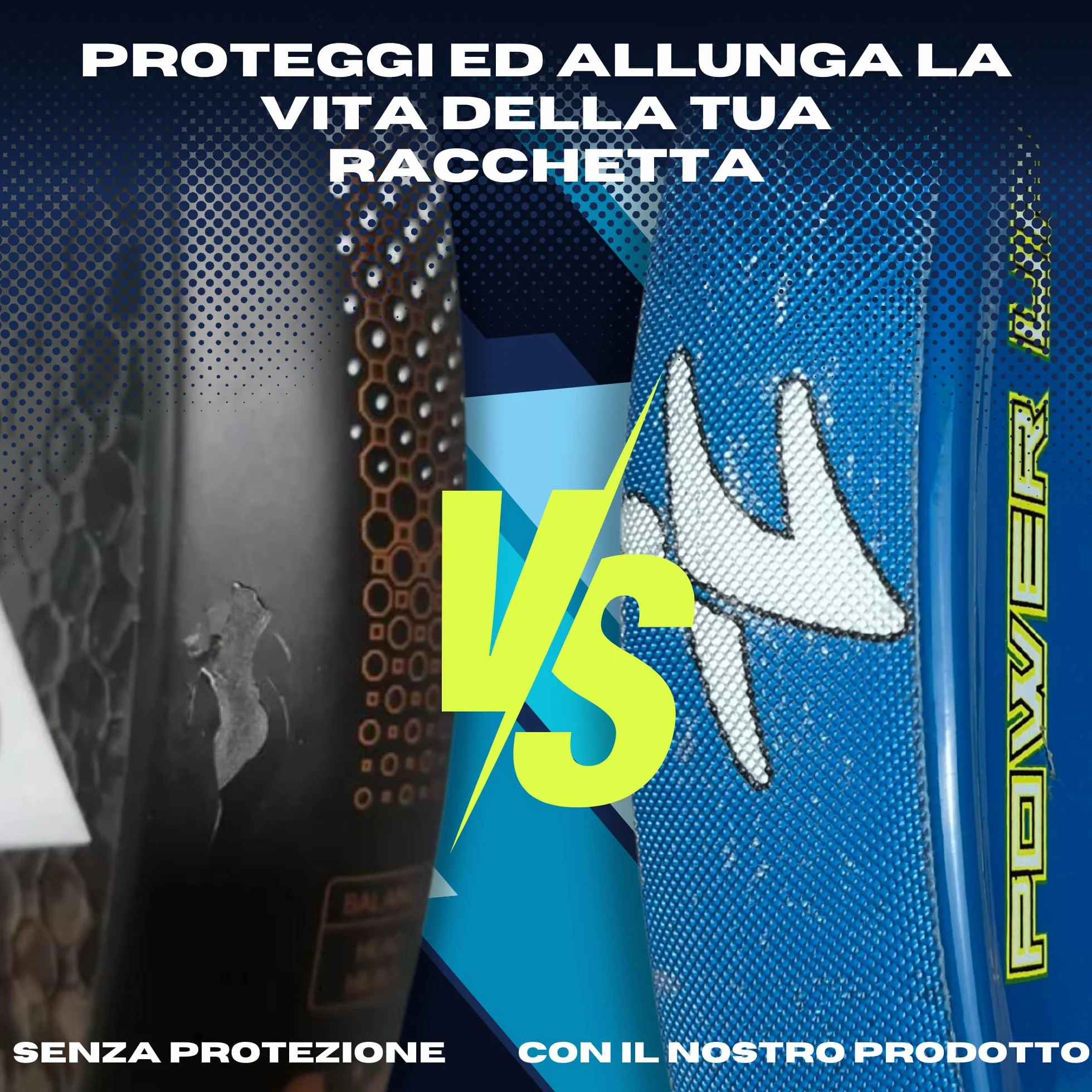 Ph Pro Heat Protezione Racchetta Padel Transparente Ruvido 35x370mm Protettore Paracolpi
