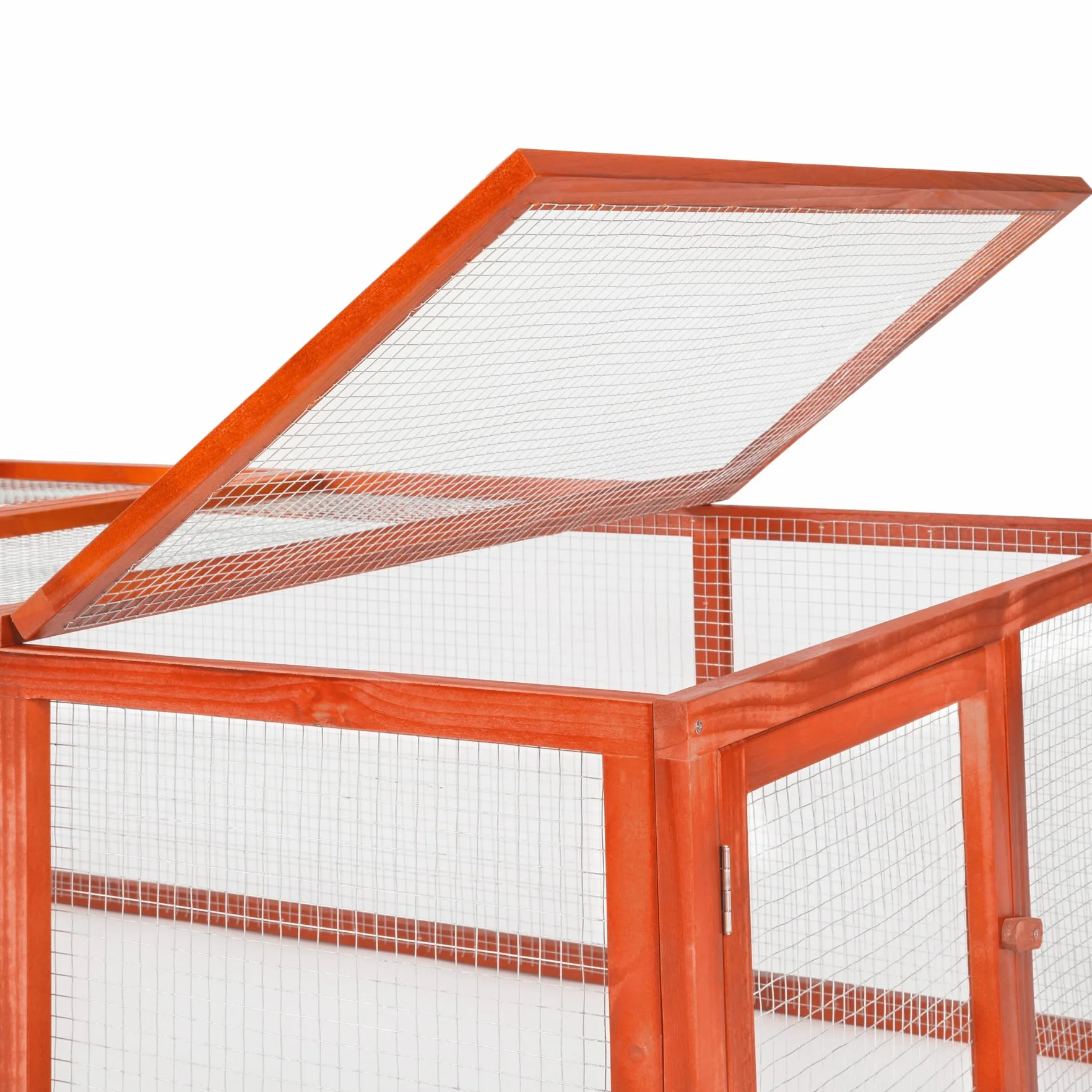 tectake® Conigliera da Esterno, 4 Porte, con Facile Accesso, Utilizzabile a Se Stante, Recinto Per Conigli, Gabbia Esterno, Casetta, Recinto Piccoli Animali - Marrone