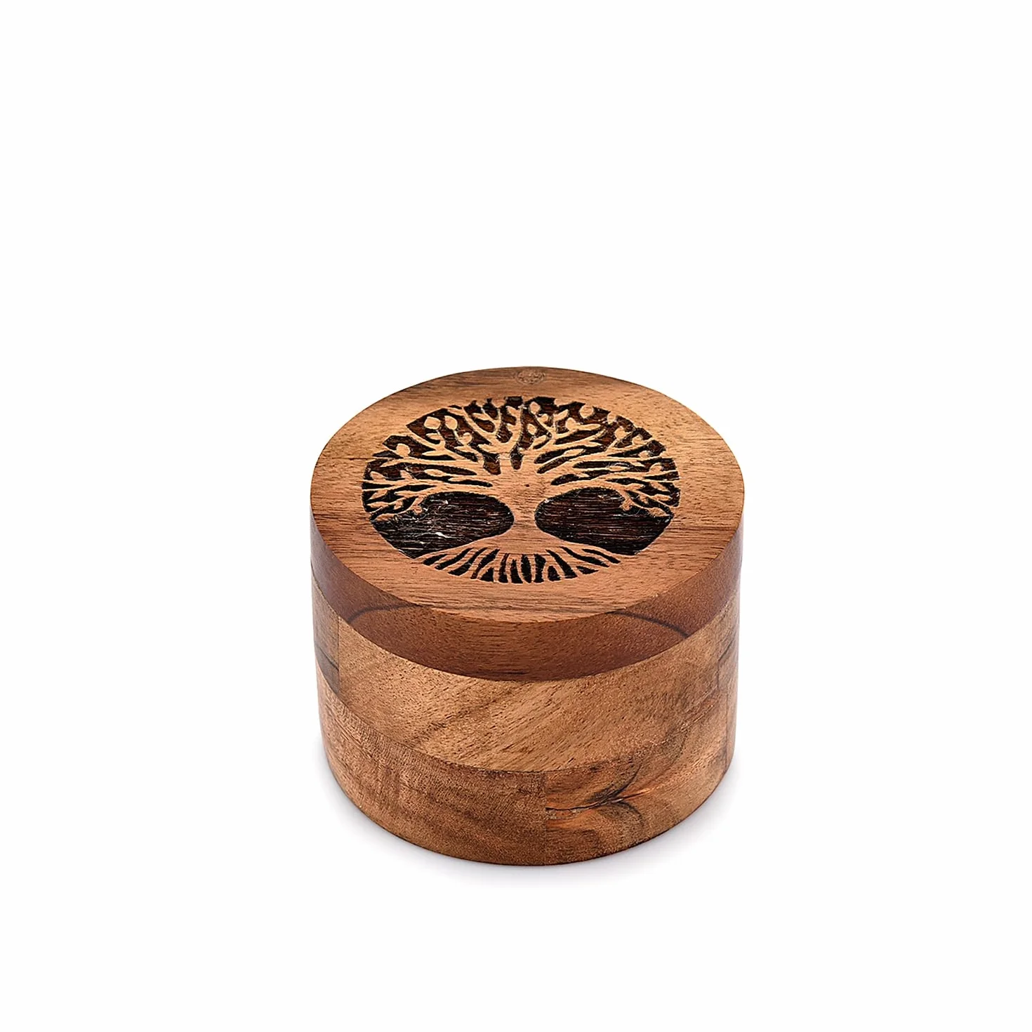 Samhita Urna per Ceneri umane, Realizzata a Mano, in Legno di Acacia, urna per Ceneri umane, urna per Ceneri (8,89 x 8,89 x 6,35 cm)