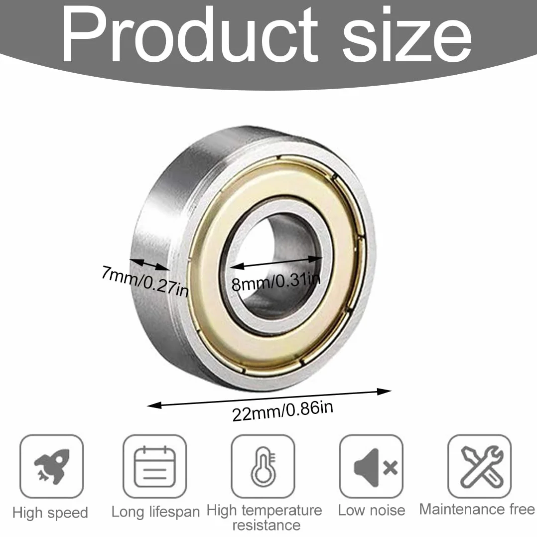 Cuscinetti a Sfera 608ZZ in Metallo per Rulli, Skateboard, Longboard