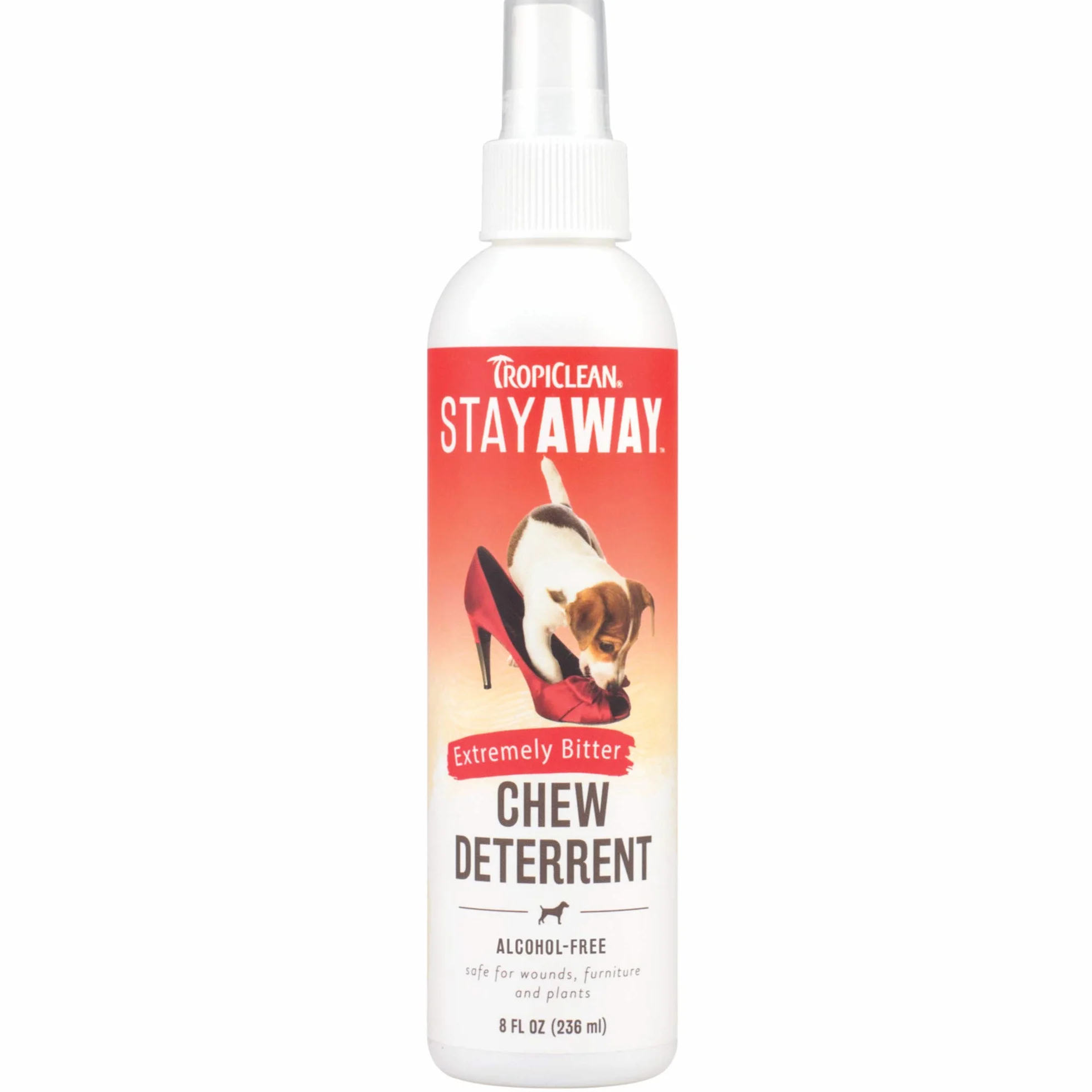 TropiClean Stay Away Spray Repellente e Disabituante per Animali Domestici - Senza Alcool - Sicuro su Ferite, Mobili, Piante - Estremamente Amaro, 236 ml