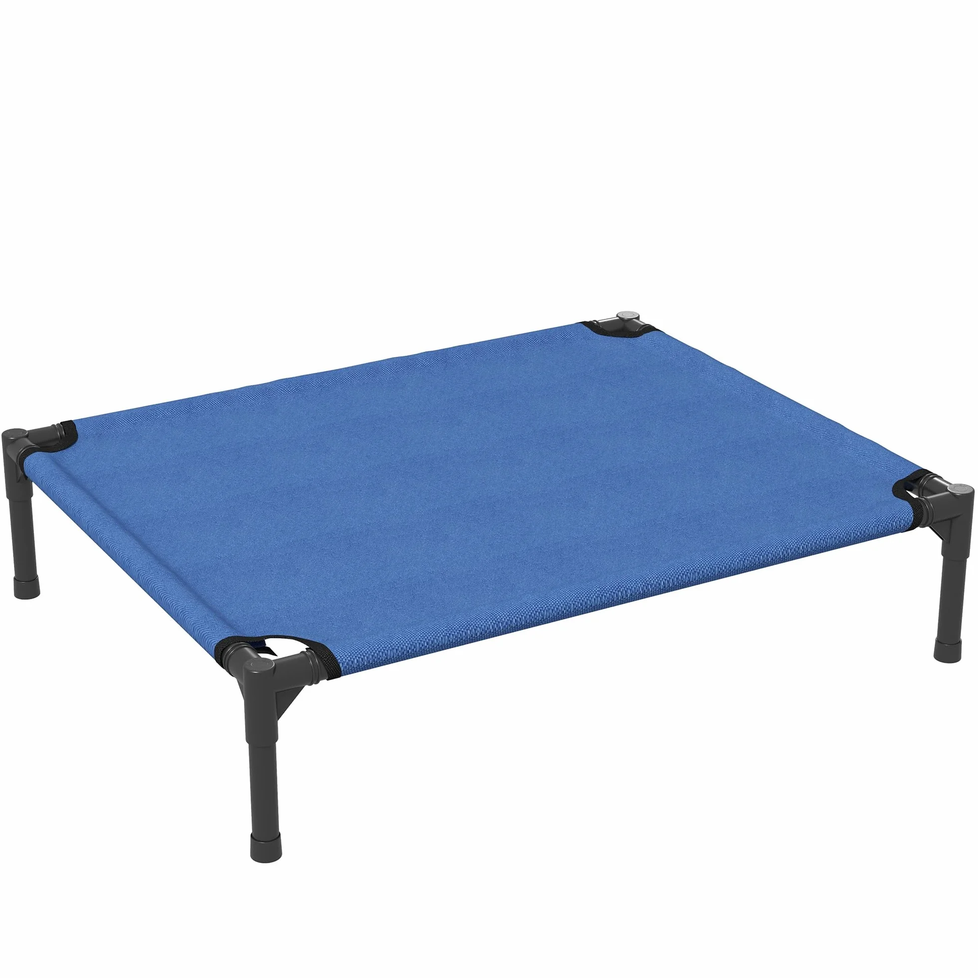 PawHut Brandina per Cani Taglia Media Pieghevole, Lettino Rialzato in Metallo e Tessuto Oxford, 76x61x18 cm, Blu