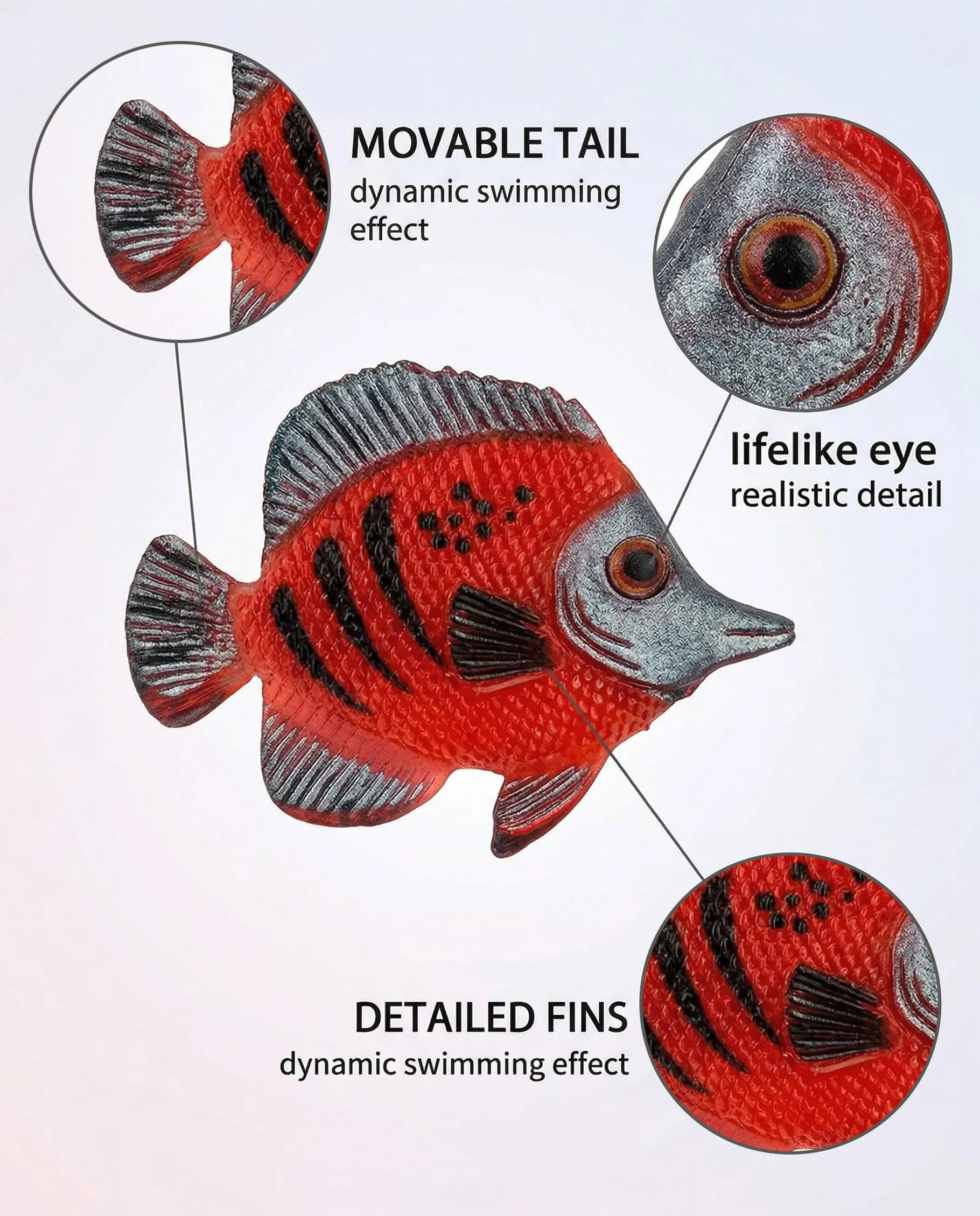 20 PCS Plastica Piccoli Pesci Finti Tropicali Pesce Tropicale Figura in Movimentopesci Galleggianti può Essere Sospeso per la Decorazione di Acquari, Pesce Finto, Stile casuale