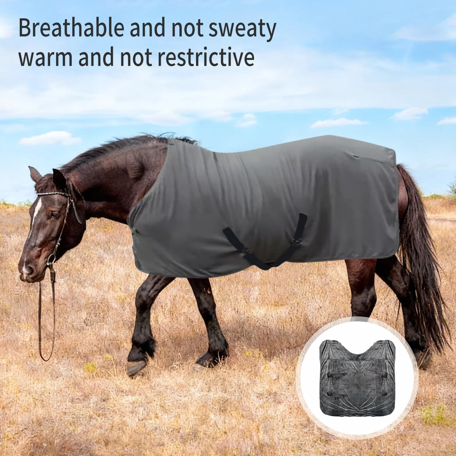 Coperta Invernale per Cavallo in Pile, Coperta Calda per Esterni, con Cingue Incrociate e Chiusura Pettorale Regolabili, Morbida e Traspirante, Protezione dal Freddo