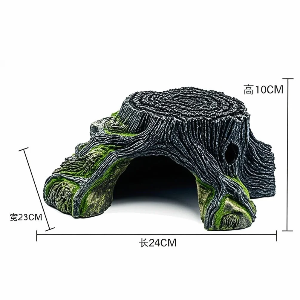 Rettile Nascondere Grotta Tartaruga Piattaforma Pesce Gamberetti Nascondi Acquario Rettile Terrario Nascondere Decorazione per Lucertole Tartarughe Pesci. (C)
