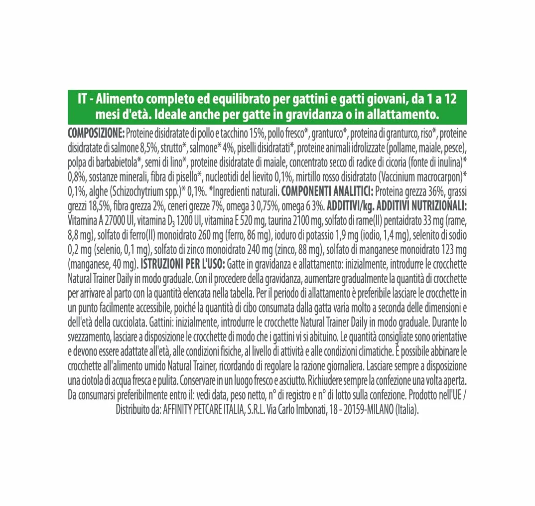 Trainer Kitten Cibo per Gattino, 1 a 12 Mesi, con Salmone, 1.5 kg, packaging may vary