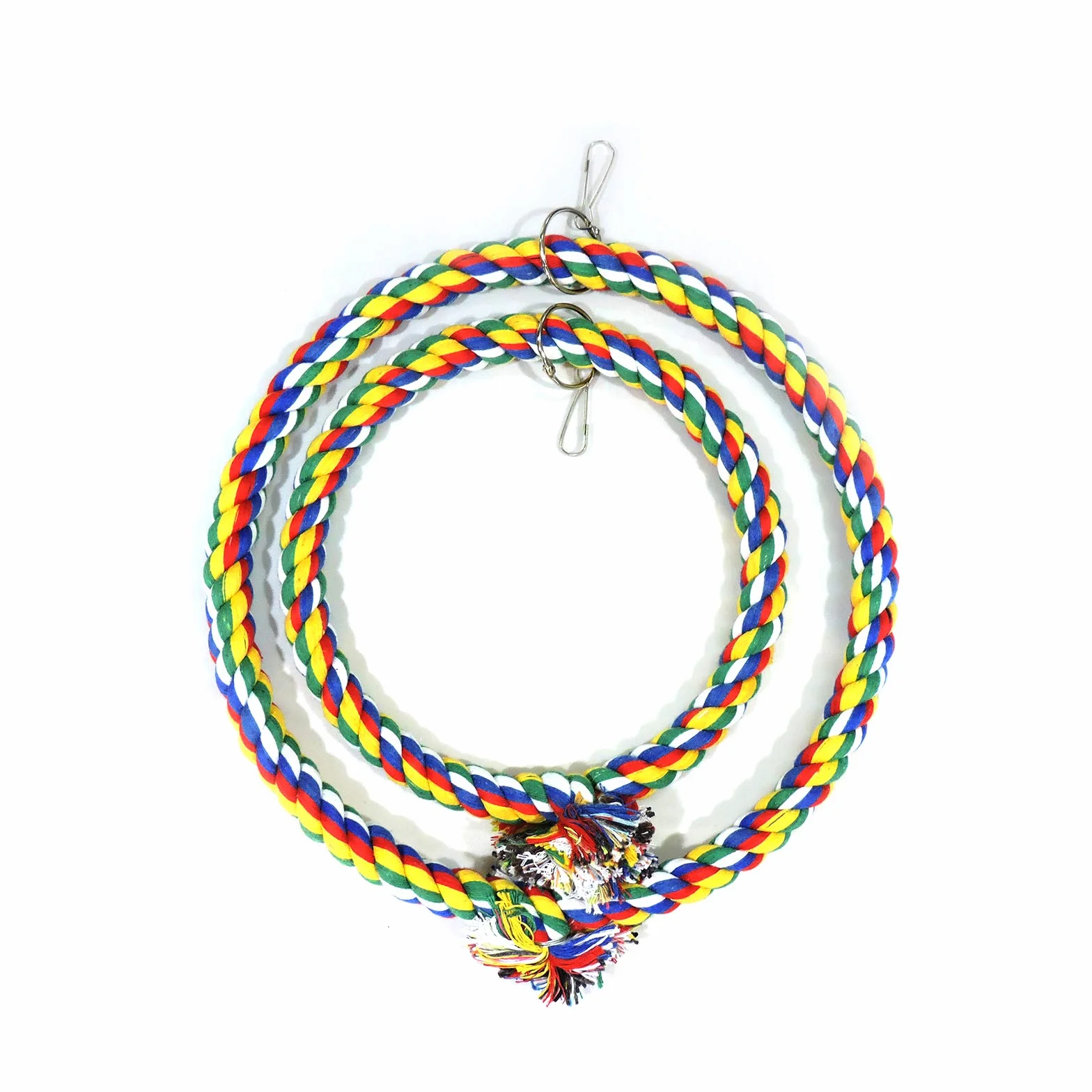 Andiker Altalena per Uccelli, Giocattolo da Appendere in Gabbia con Corda di Cotone, Resistenza al Morso, per Pappagallo Calopsitte Pappagallini (25cm)