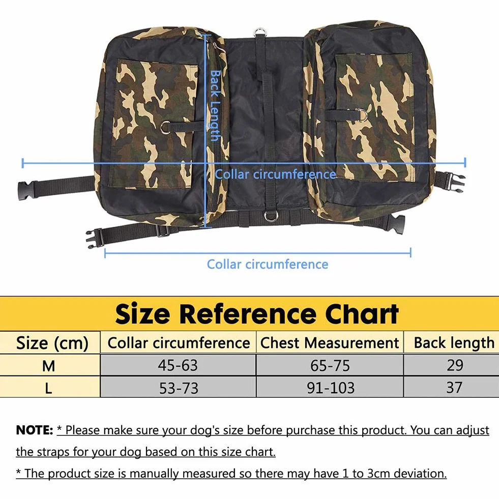 Cane Bisaccia Zaino, Regolabile Tripper Segugio dello Zaino di Corsa Bag Zaino Cane Pacchetto Escursionismo Gear Attrezzature Zaino Leggero per Medium & Large Cane per Addestramento Tattico