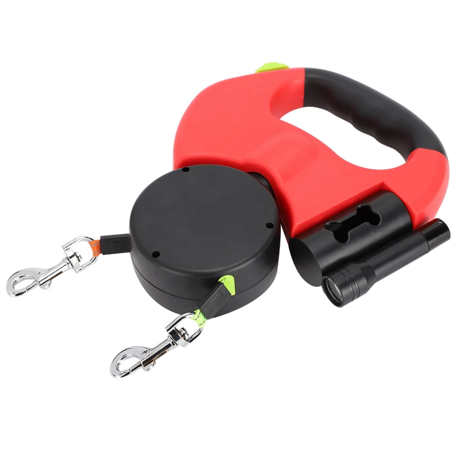 Guinzaglio Retrattile per Cani, guinzaglio da Passeggio per Animali Domestici a Doppia Testa, antigroviglio, Freno a Una Mano, per Cane o Gatto X-Small/Small/Medium/Large(Scarlet)