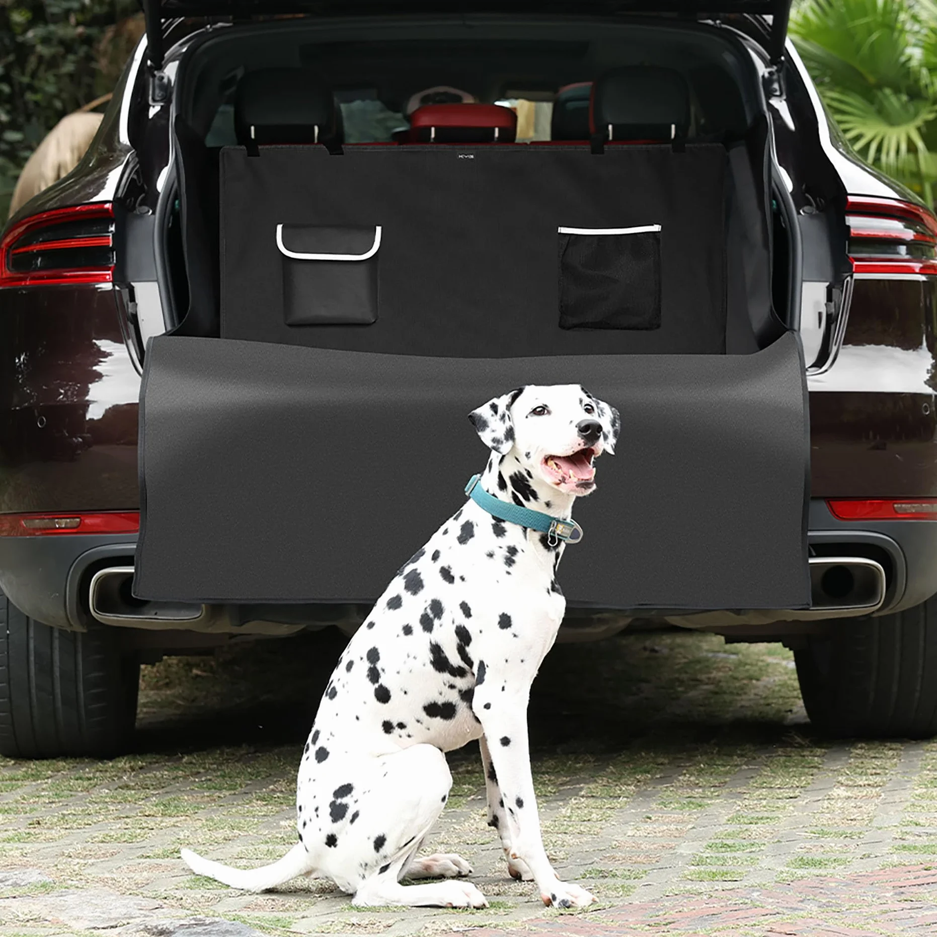 KYG Telo Auto per Cani Impermeabile 185x115x48 cm Tappetino Bagagliaio Nero