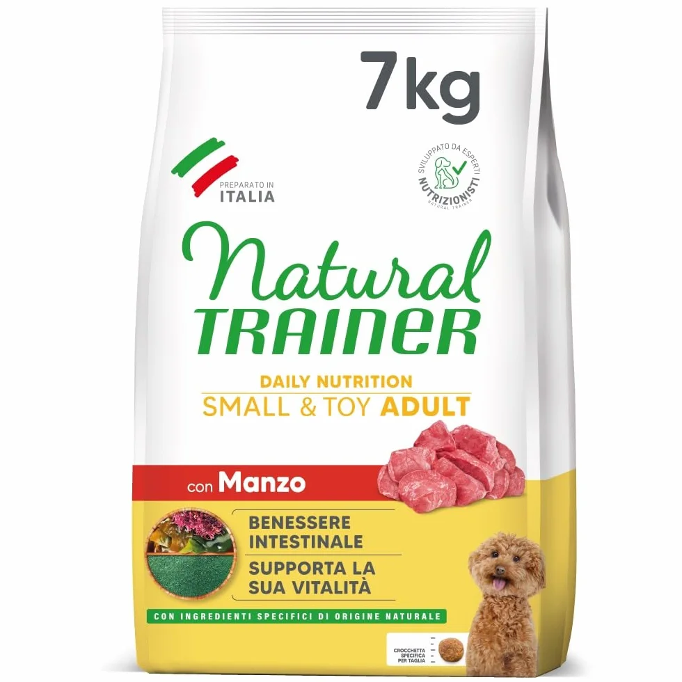 Natural Trainer Cibo per Cani Small & Toy Manzo e Riso 7kg
