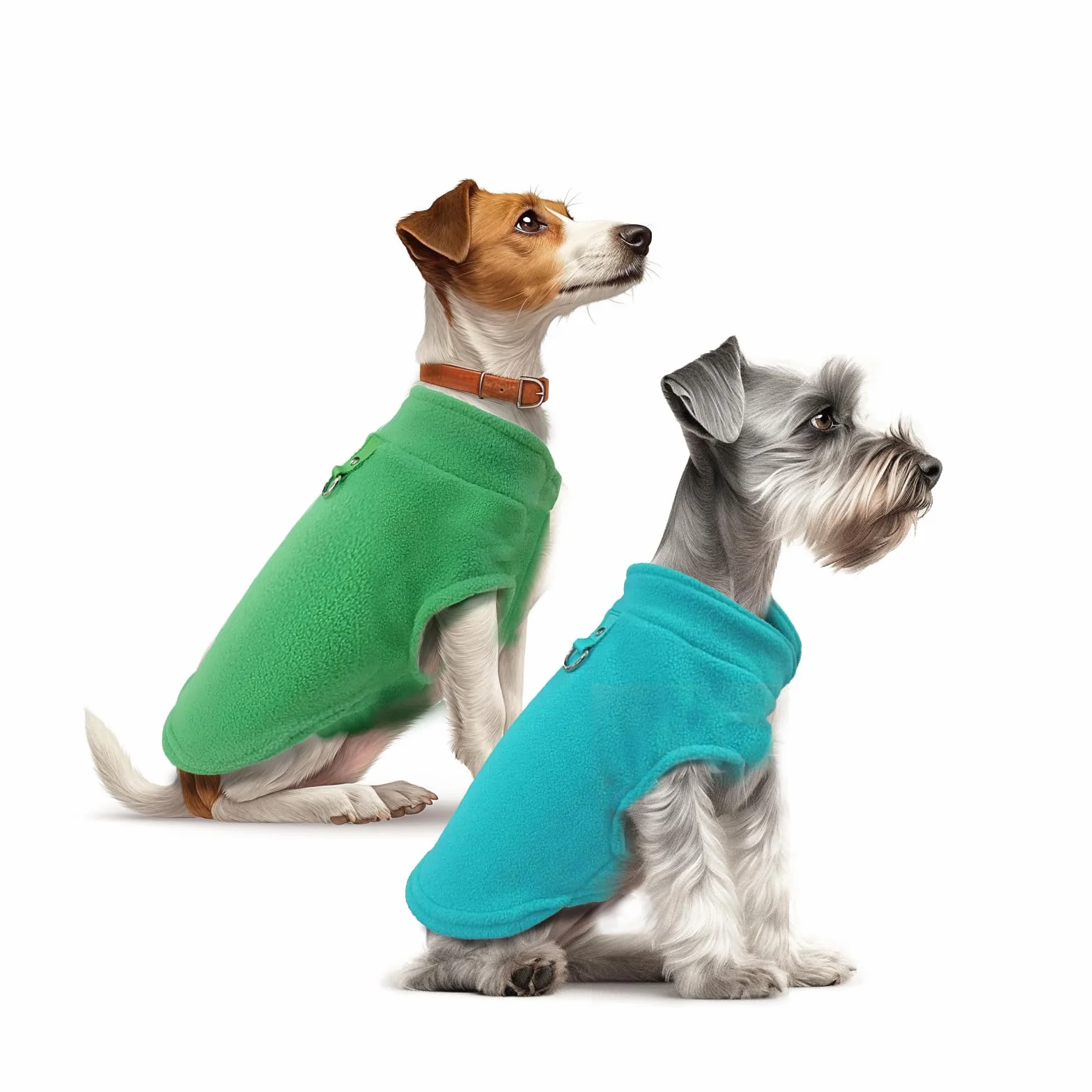 Maglioncino per Cani e Gatti di Piccola Taglia in Pile, Giacca Invernale Caldo e Morbido (aqua+green, L)