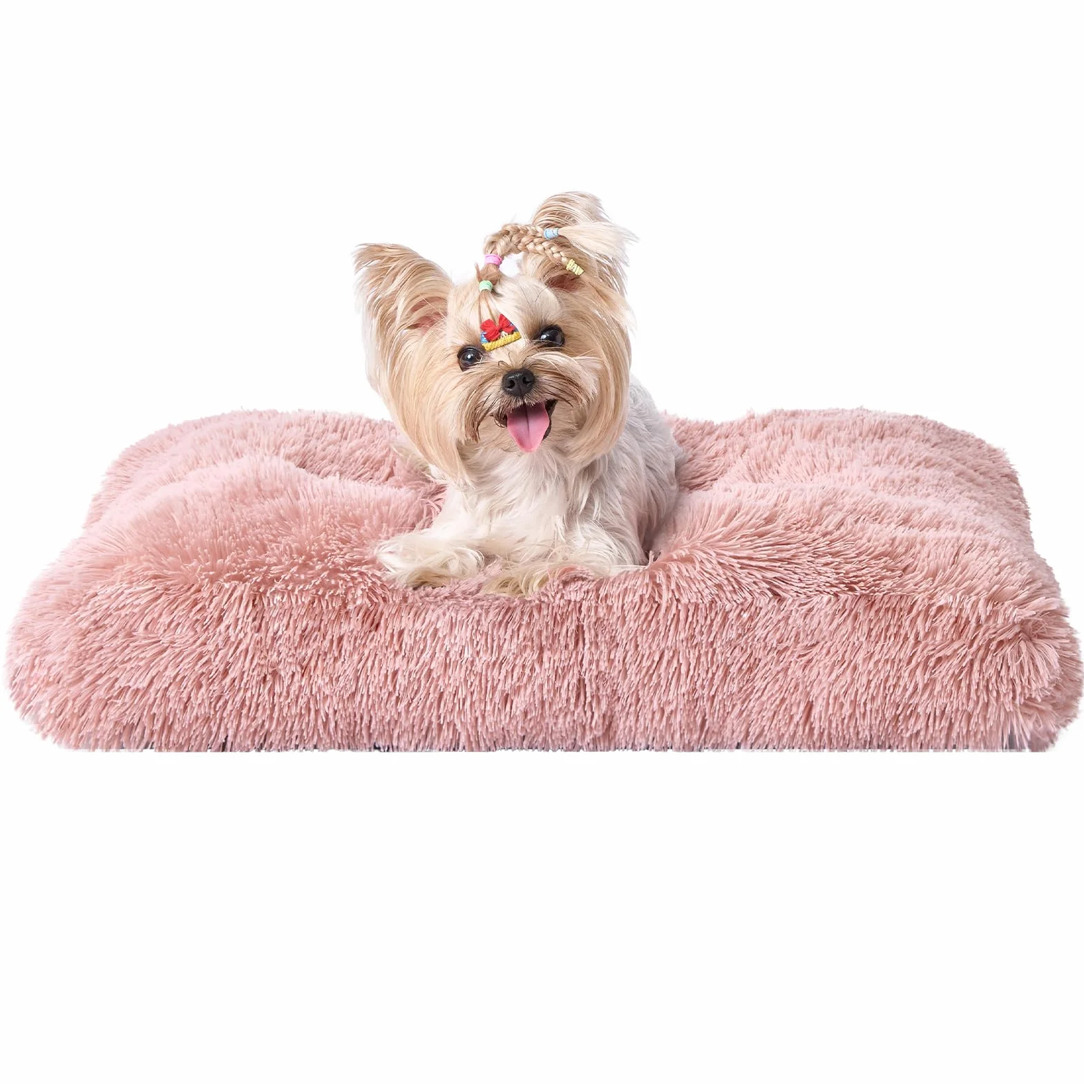 EHEYCIGA Cuscino per Cani Taglia Piccola, 60Lx45W cm Cuscino Cane Morbida lavabile, Morbido e Confortevole Letto per Cani a Pelo Lungo, Rosa