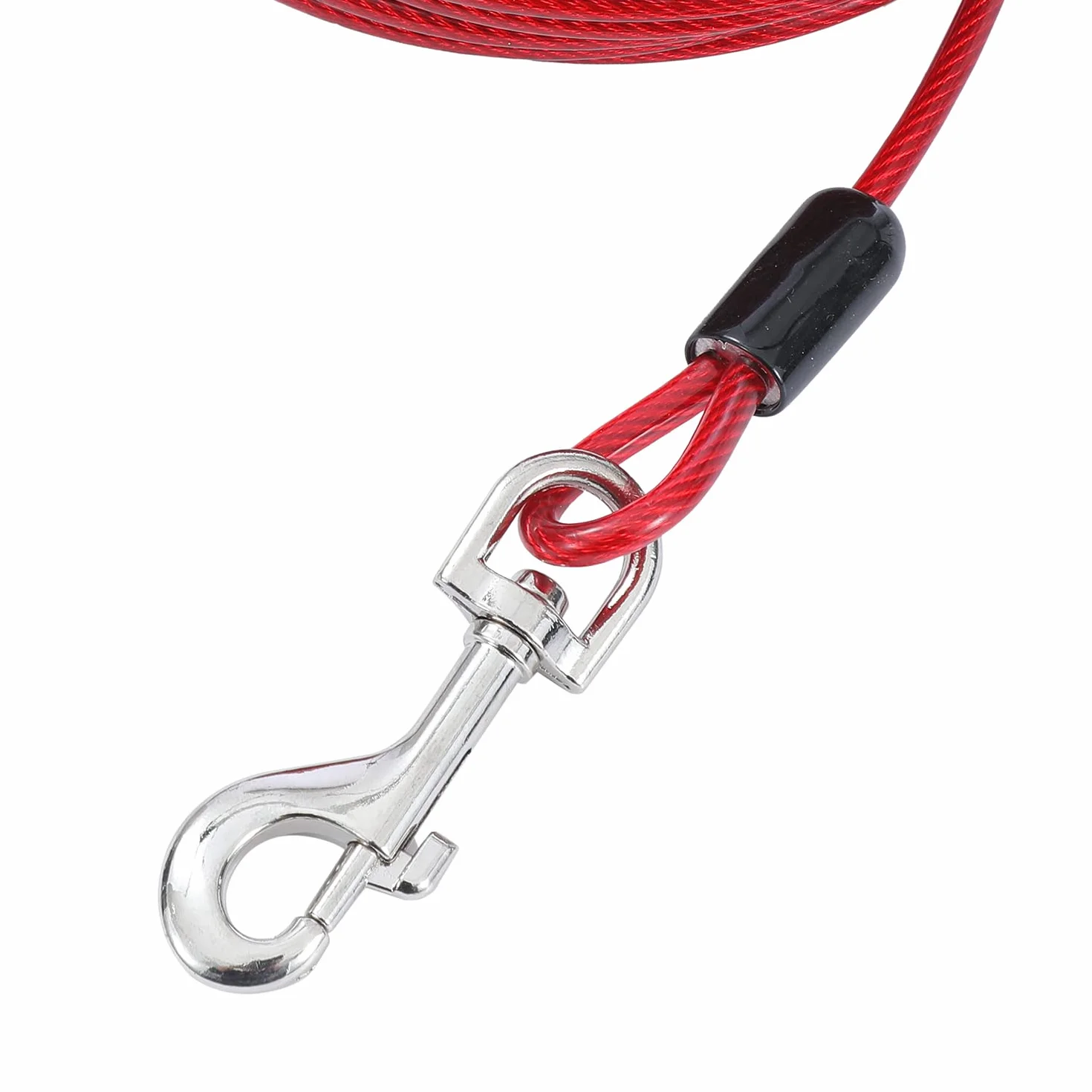 TOPWAY Cavo per Cani 9m Guinzaglio da Cortile per Cani Acciaio Galvanizzato, per Esterni Cortile Campeggio Parco Animali Domestici, Rosso