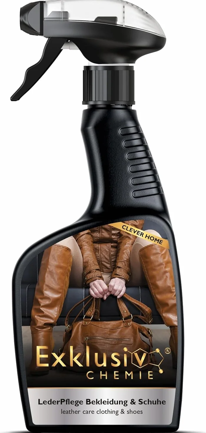 Exklusiv Chemie® Cura della pelle Cura della pelle Abbigliamento e scarpe | Cura della pelle per vestiti e scarpe di pelle | Spray per la cura della pelle | Pulitore per pelle | 500 ml | Per giacche in pelle, scarpe in pelle e borse in pelle