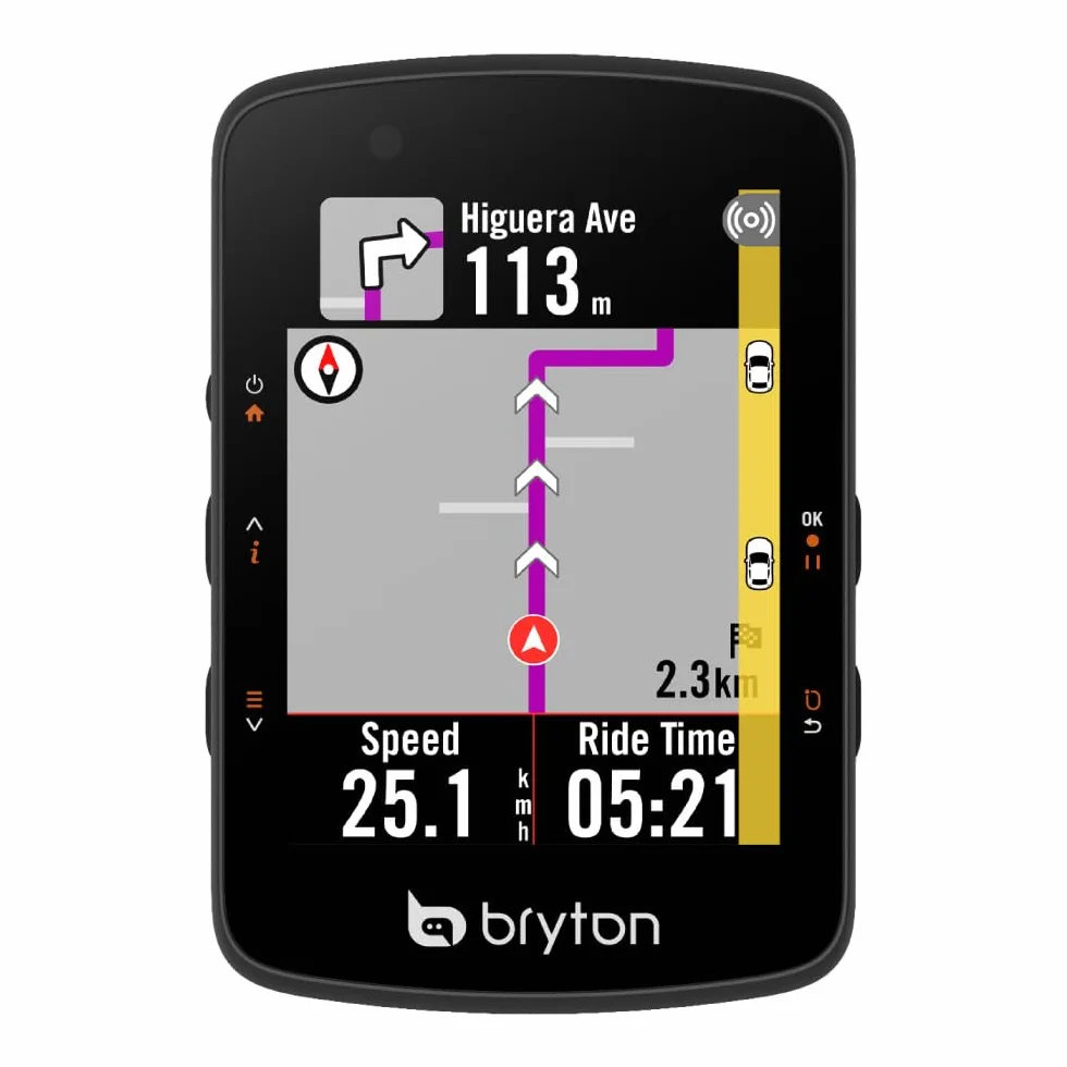 Bryton Rider 550 Computer GPS per Ciclismo, Schermo a Colori da 7,1 cm, Fino a 37 Ore di Durata della Batteria, Sensore di Luce Ambientale, Navigazione Turn-By-Turn, Istantanea di Incrocio
