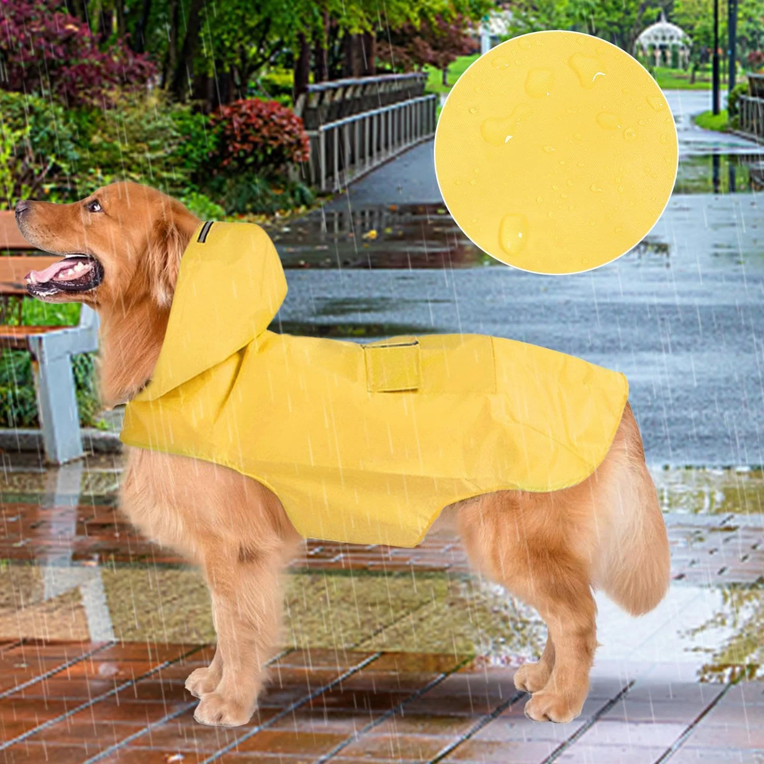 Impermeabile per cani | Poncho riflettente per cani, impermeabile con cappuccio, impermeabile per cani di taglia media e grande