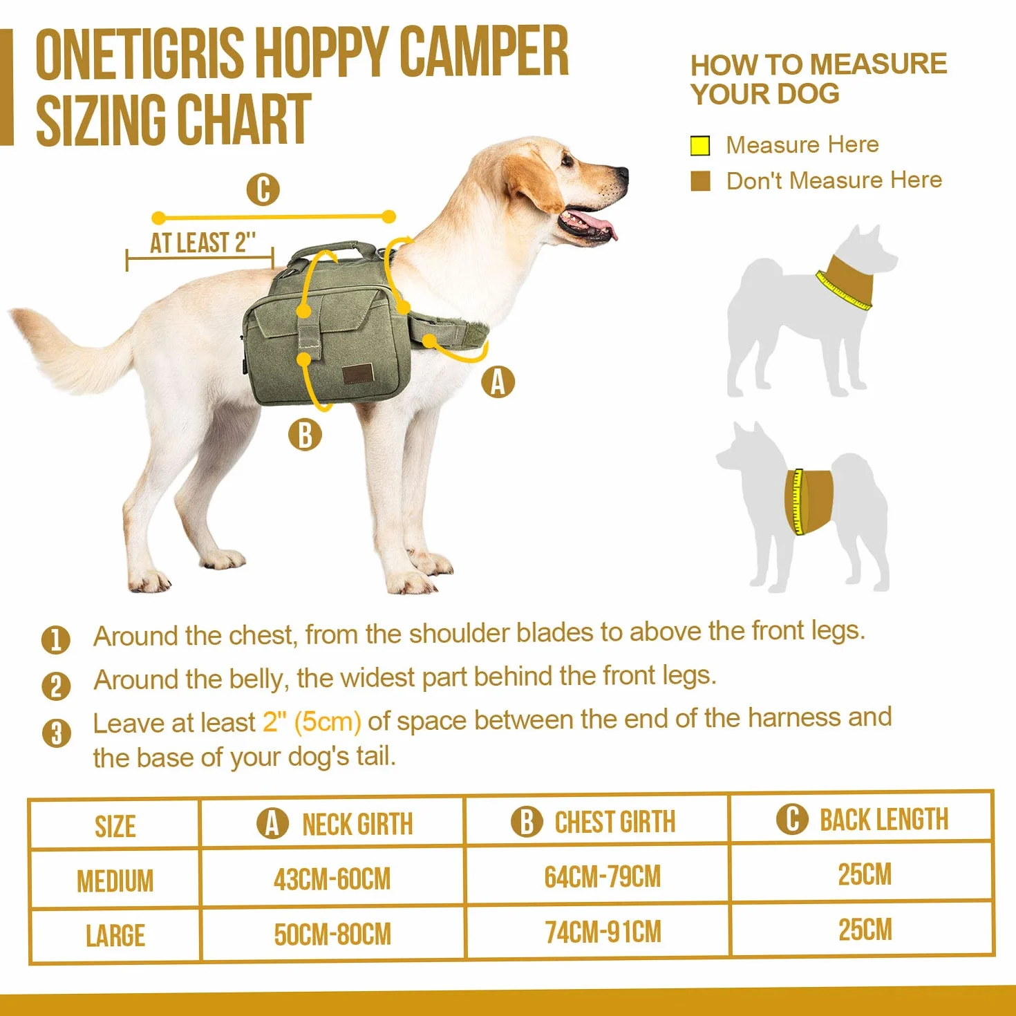 OneTigris Hoppy Camper 2,0 - Zaino per cani da campeggio, escursionismo, strappo, taglia M/L (L, verde ranger)
