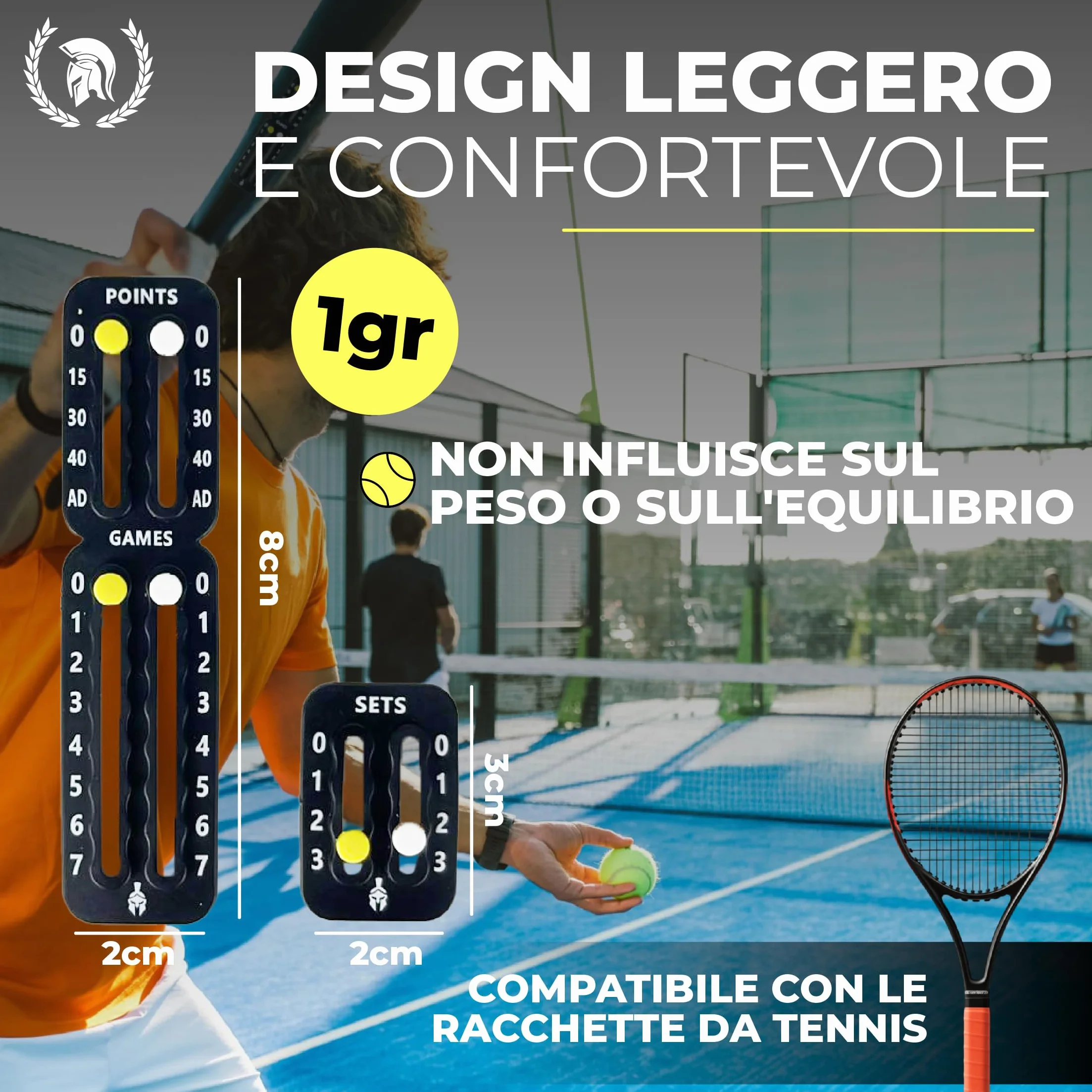 SEGNAPUNTI Padel e Tennis Portachiavi Conta Punti Accessorio per Racchetta