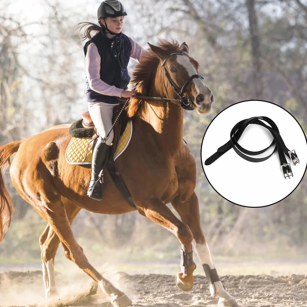 Speroni in Pelle Cinghie, per Inglesi Cavalli Cinturini Lunghezza Singola Fibbia Acciaio Inox Adatte Uomo Donna Stile Cowboy Western Cinghia è Regolabile con Inossidabile Equitazione Adatta
