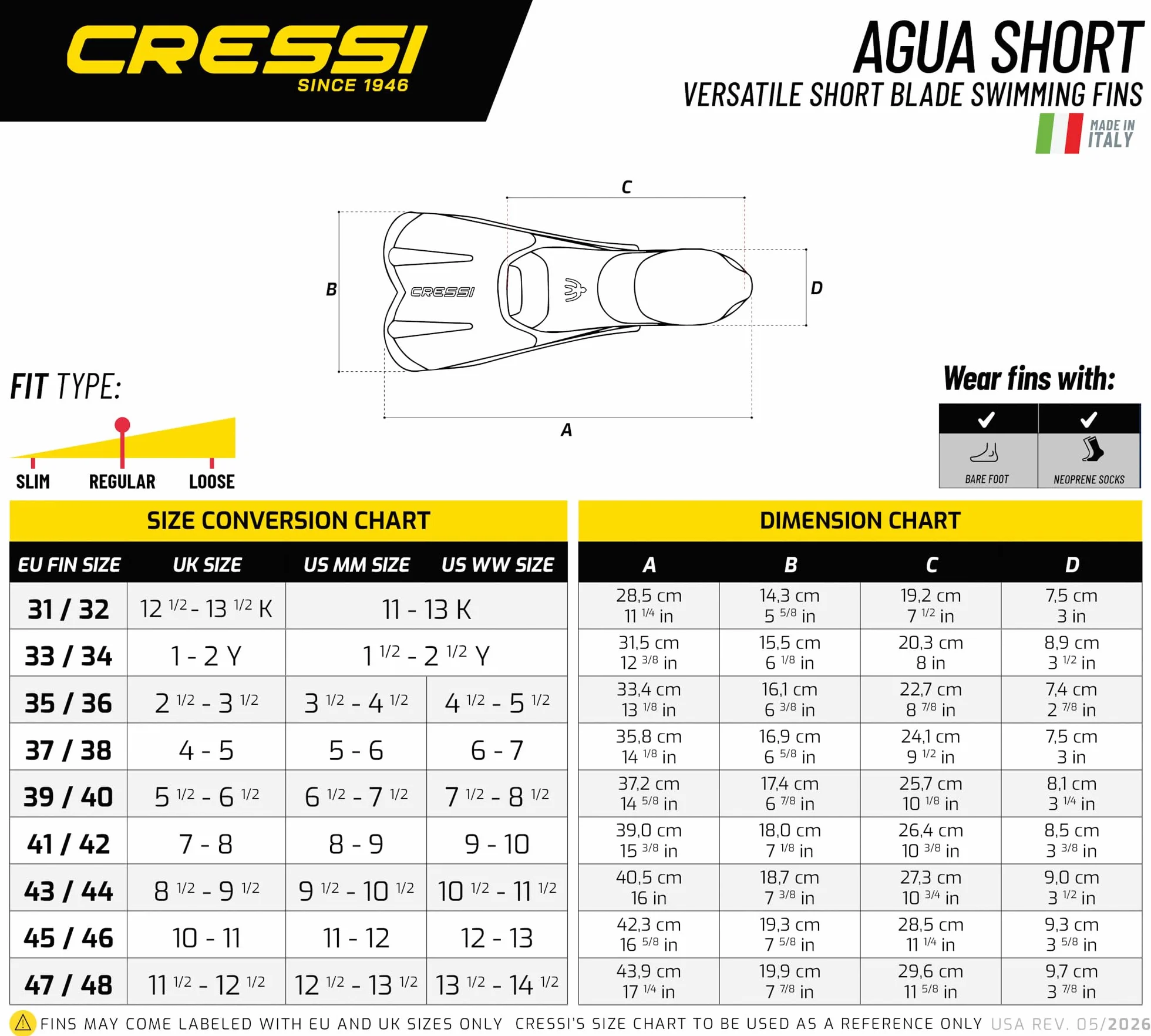 Cressi Pinne da Nuoto Corte Leggere Adulti Tasca Piedi Autoregolabile Made in Italy