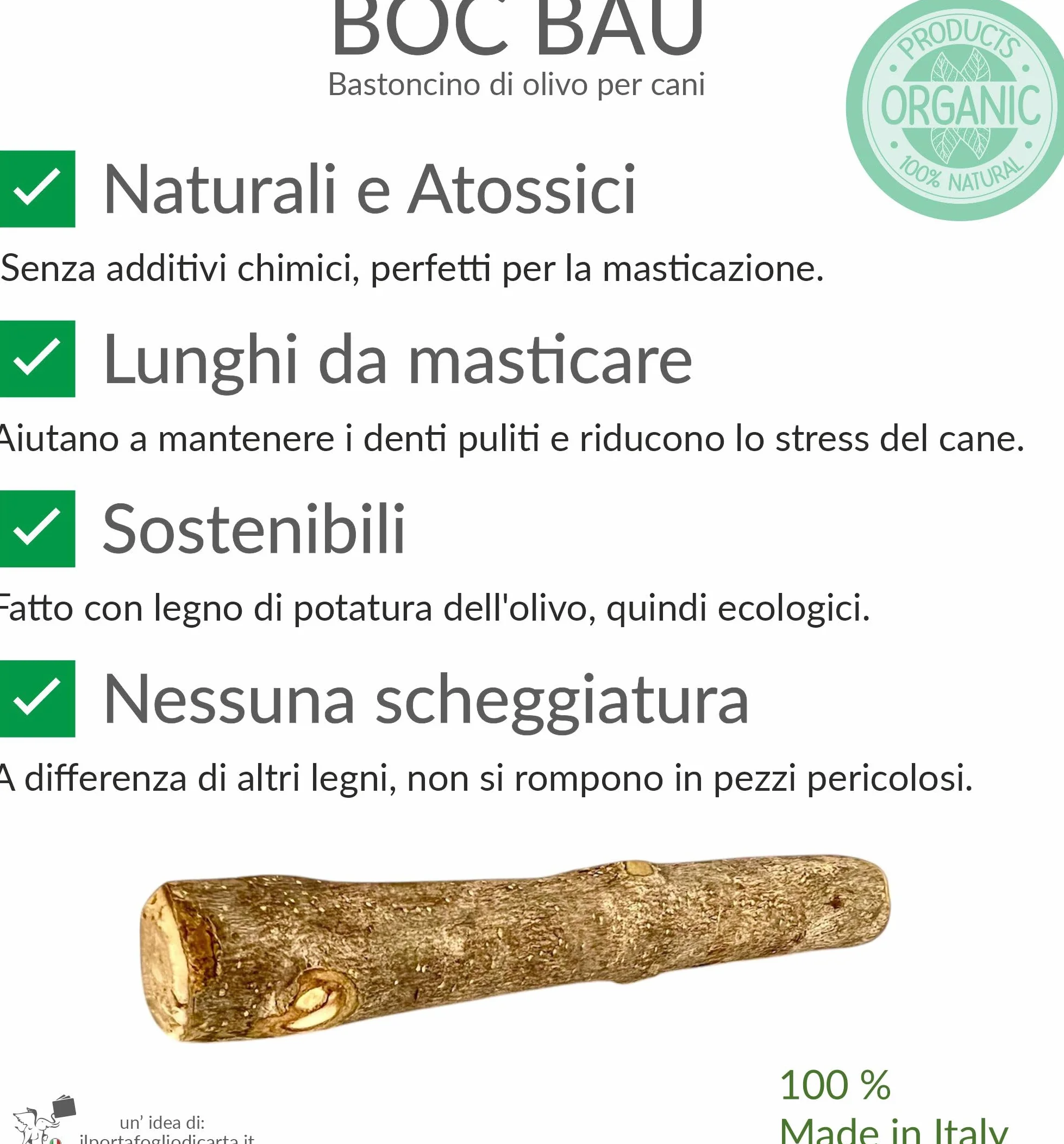 Bastone di olivo per cani da masticare in Legno Small 3 pz