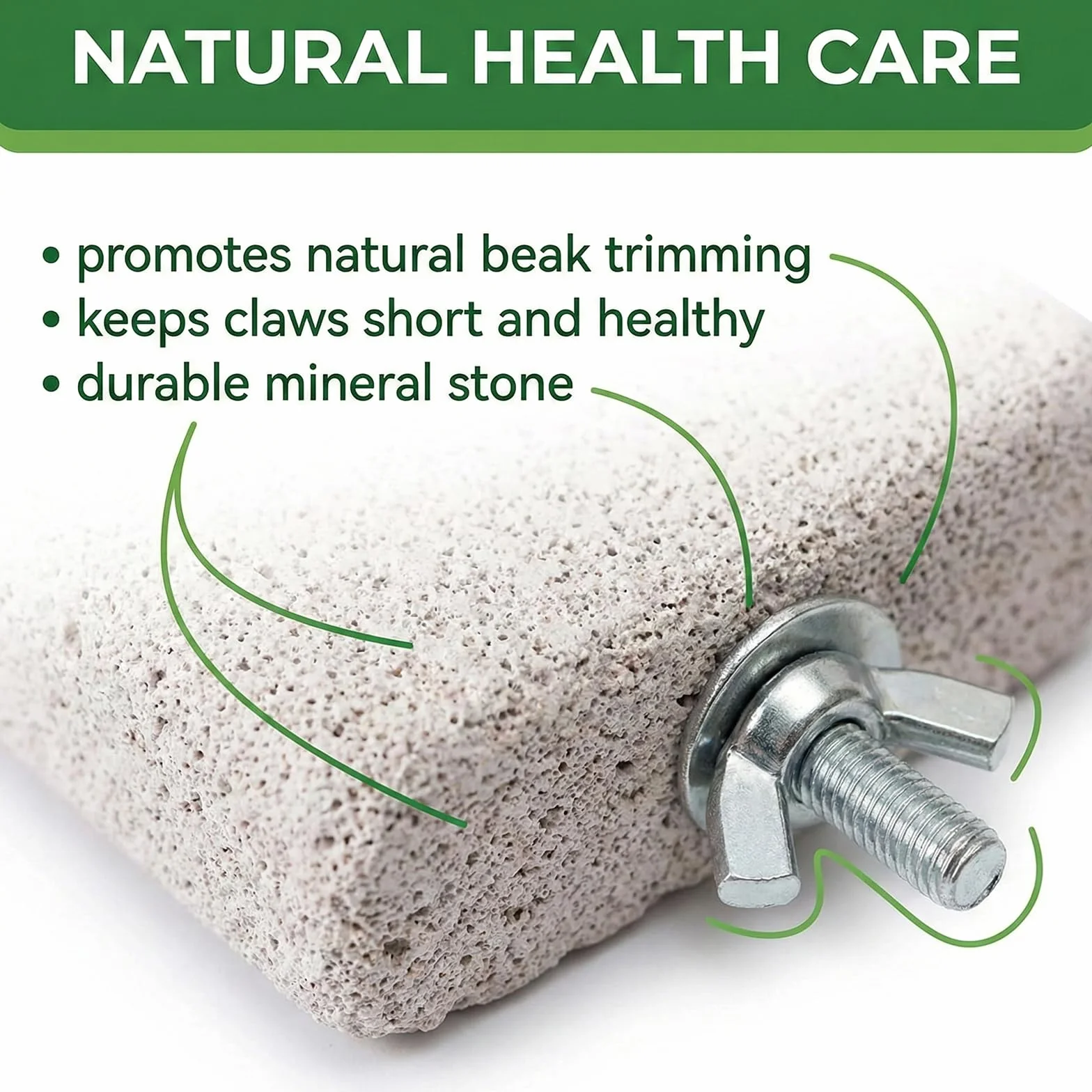 Posatoio per Uccelli in Pietra Minerale 2 Pezzi, Design Ghiaccio su Bastone, Bastone da Rosicchiare Naturale per Cricetelli e Cocorite
