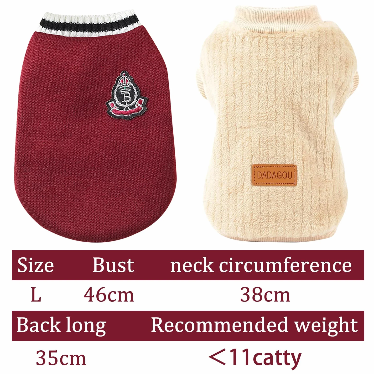 Maglioncino Cane Taglia Piccola Inverno Caldo Morbido Pullover Felpa per Chihuahua Bulldog