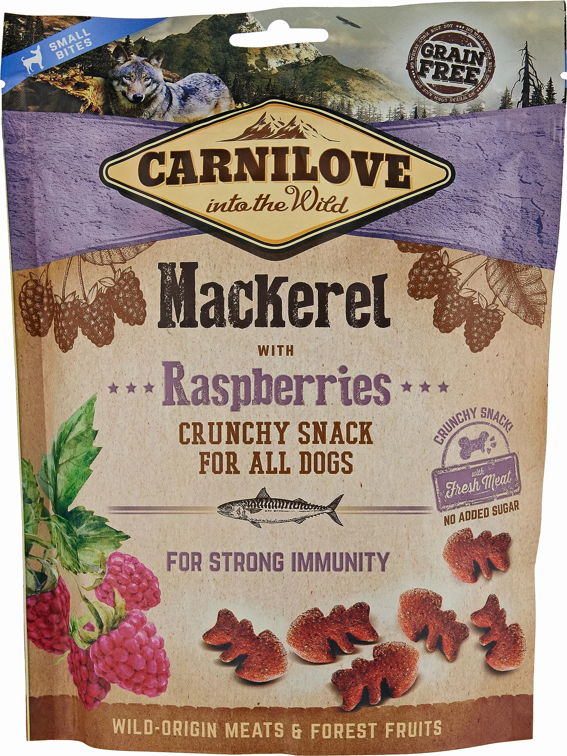 Carnilove Snack Semiumido 200 gr Sgombro e Lamponi