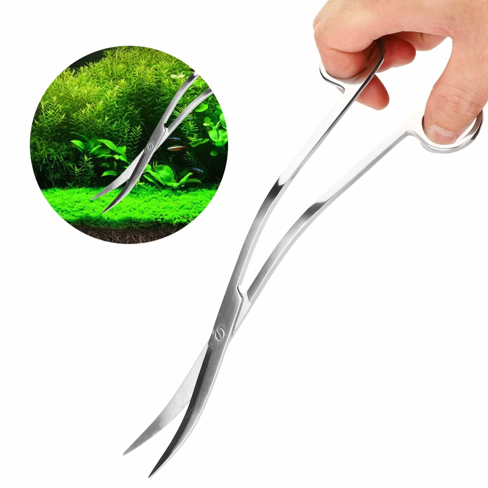 Acquario Aquascape Tools Kit 6w1 Antiruggine Acciaio Inox Pinzette Forbici Spatola