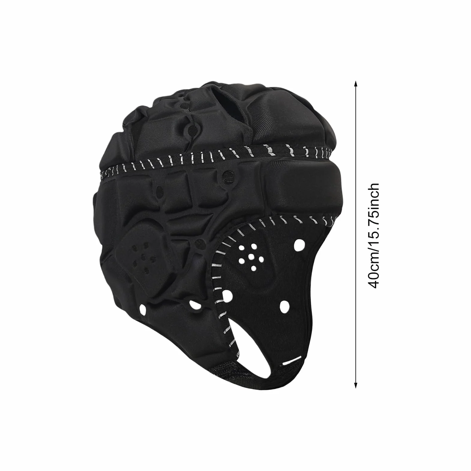 Casco da football imbottito regolabile riflettente copricapo protettivo calcio leggero confortevole