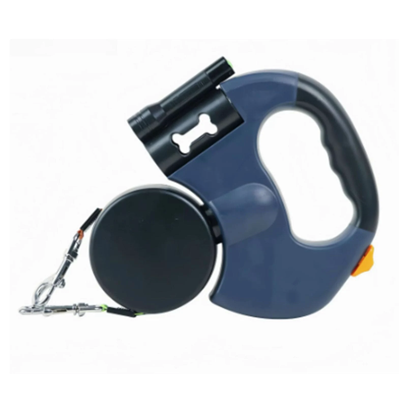 Generic Guinzaglio Doppio Retrattile per Animali Domestici, Luce LED Senza Torsione Regolabile per Due Cani Che Camminano (Versione a batteria blu)