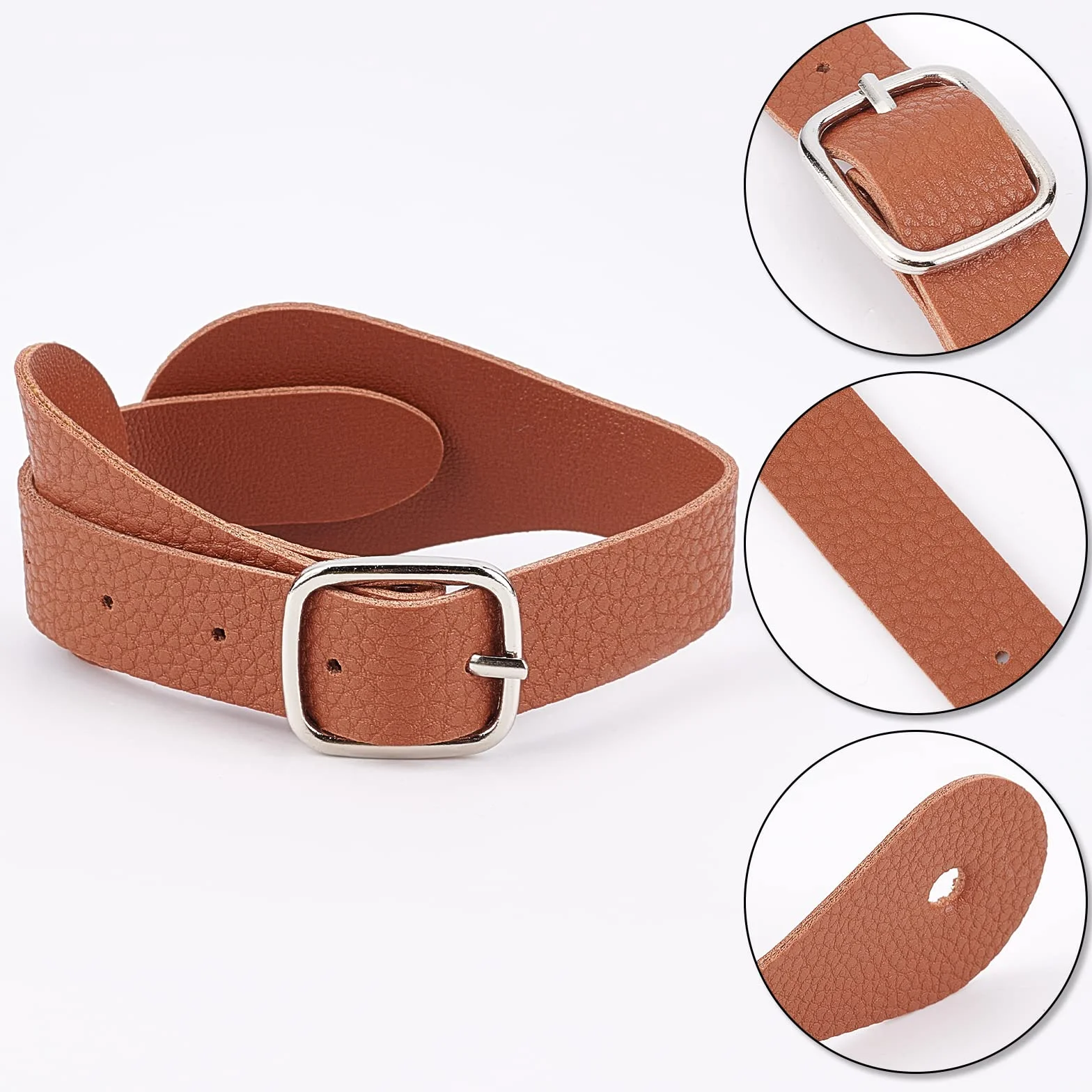 GORGECRAFT 4Pcs Cinturini per Speroni in Pelle Cinturino Regolabile per Stivali Western Uomo Donna Cinturini per Speroni Orizzonti in Pelle Monostrato con Usura in Lega di Zinco, Cioccolato
