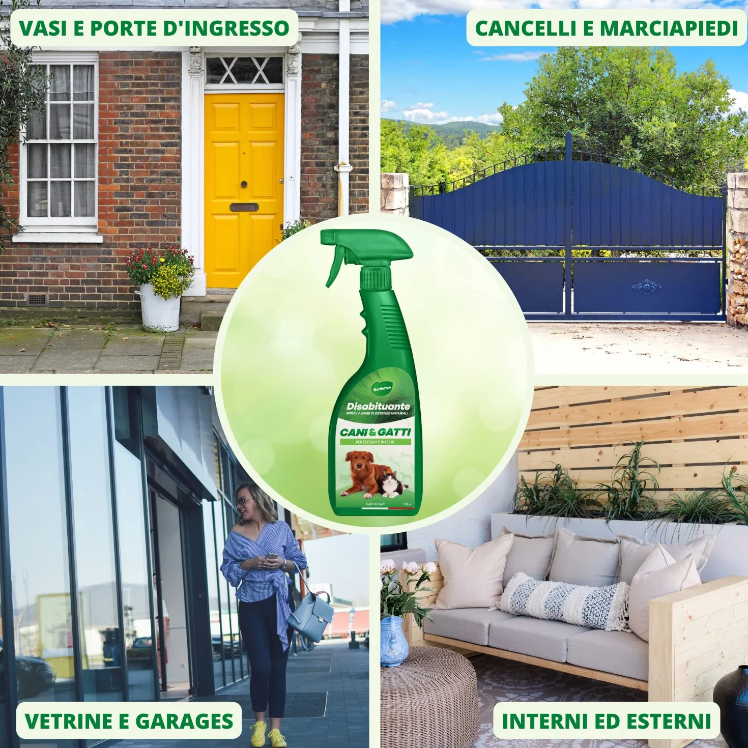 Gardemia Disabituante Vegetale per Cani e Gatti 750ml Spray Anti Pipì Esterni Interni Azione Naturale per Disabituarli Barriera Olfattiva Urine Casa Giardino Alternativa Eco a Repellente Dissuasore