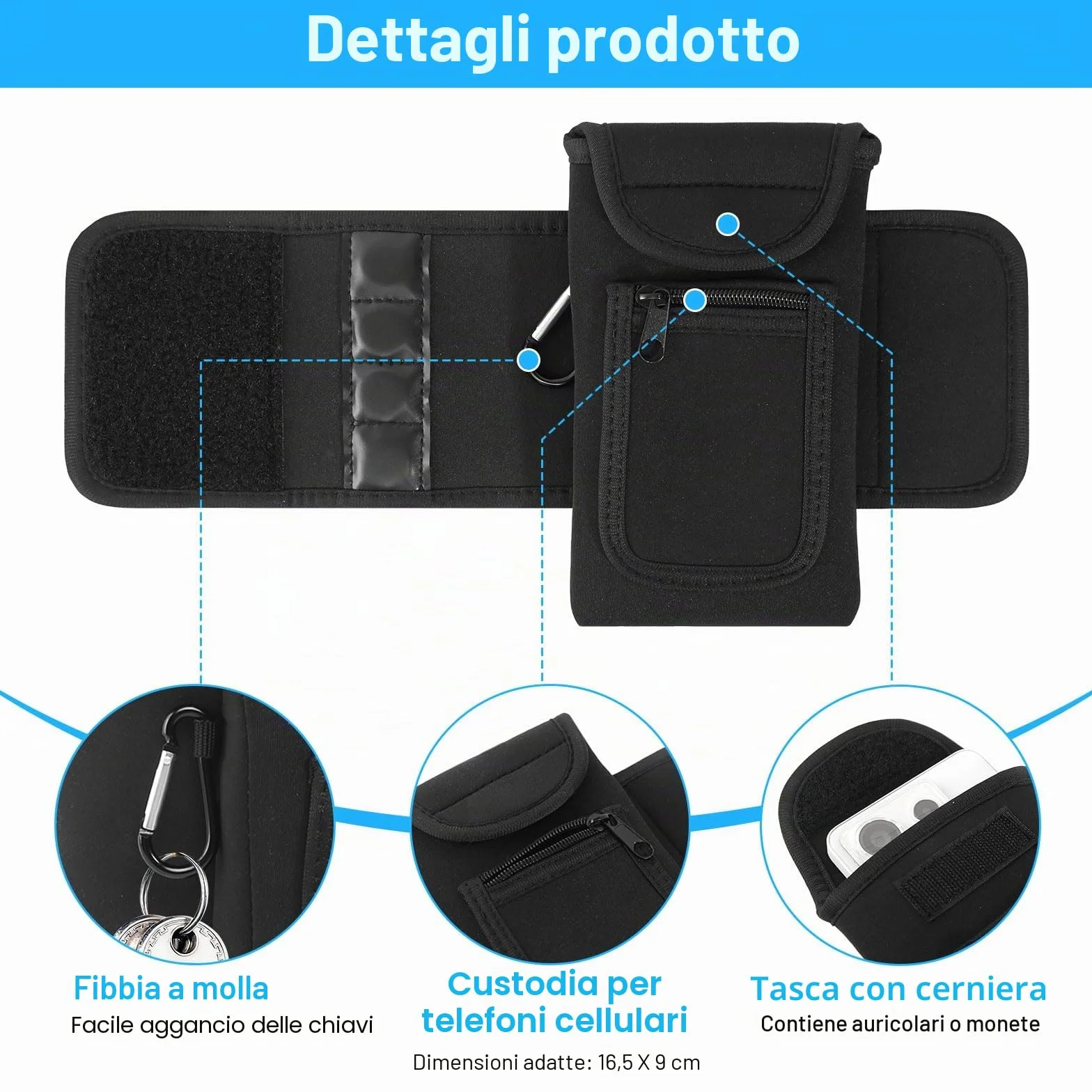 Prota Magnetico Fitness Borsa Magnetica per Accessori Palestra