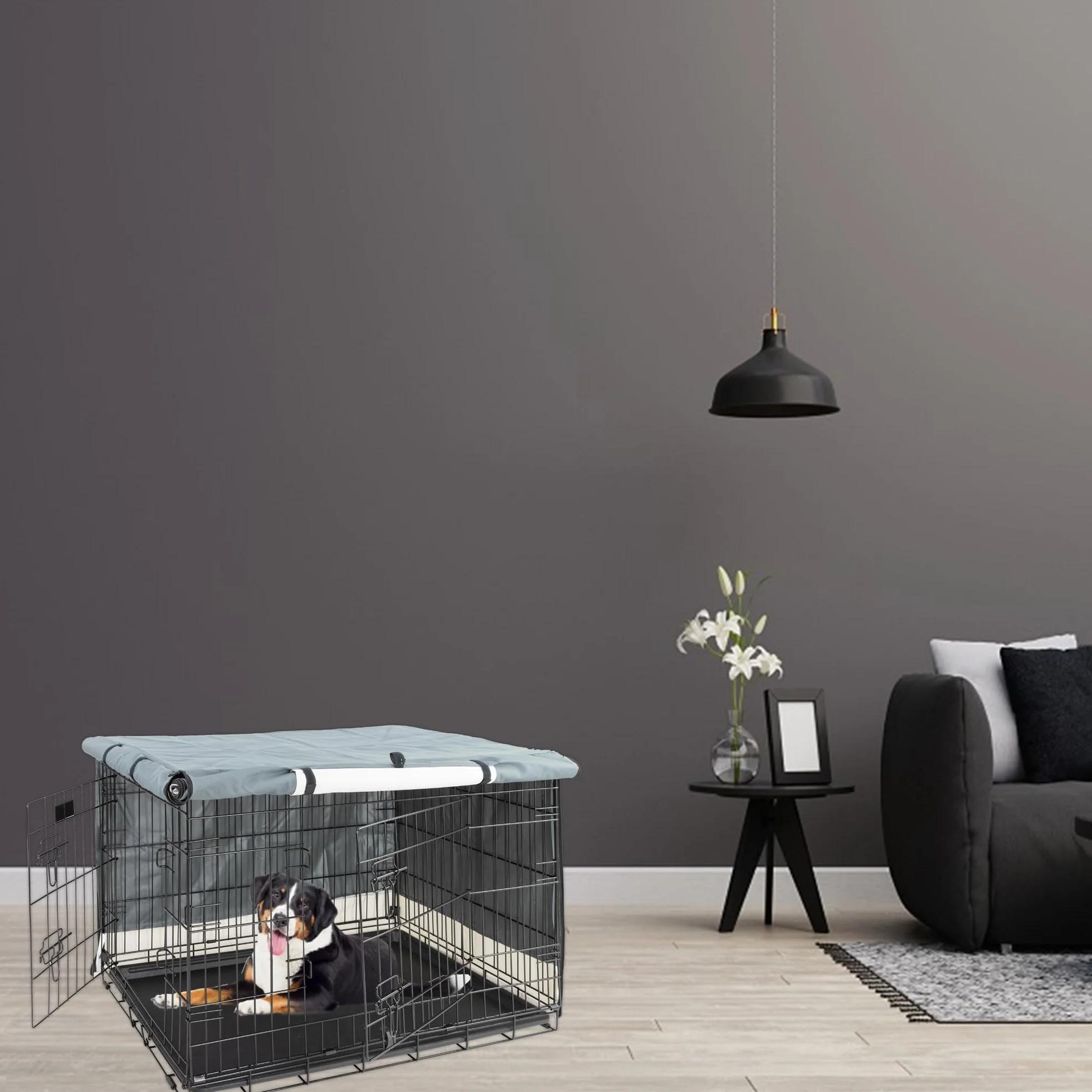 MaxxPet Copertura per Gabbia per Cani Impermeabile 78x48x56 cm Nero