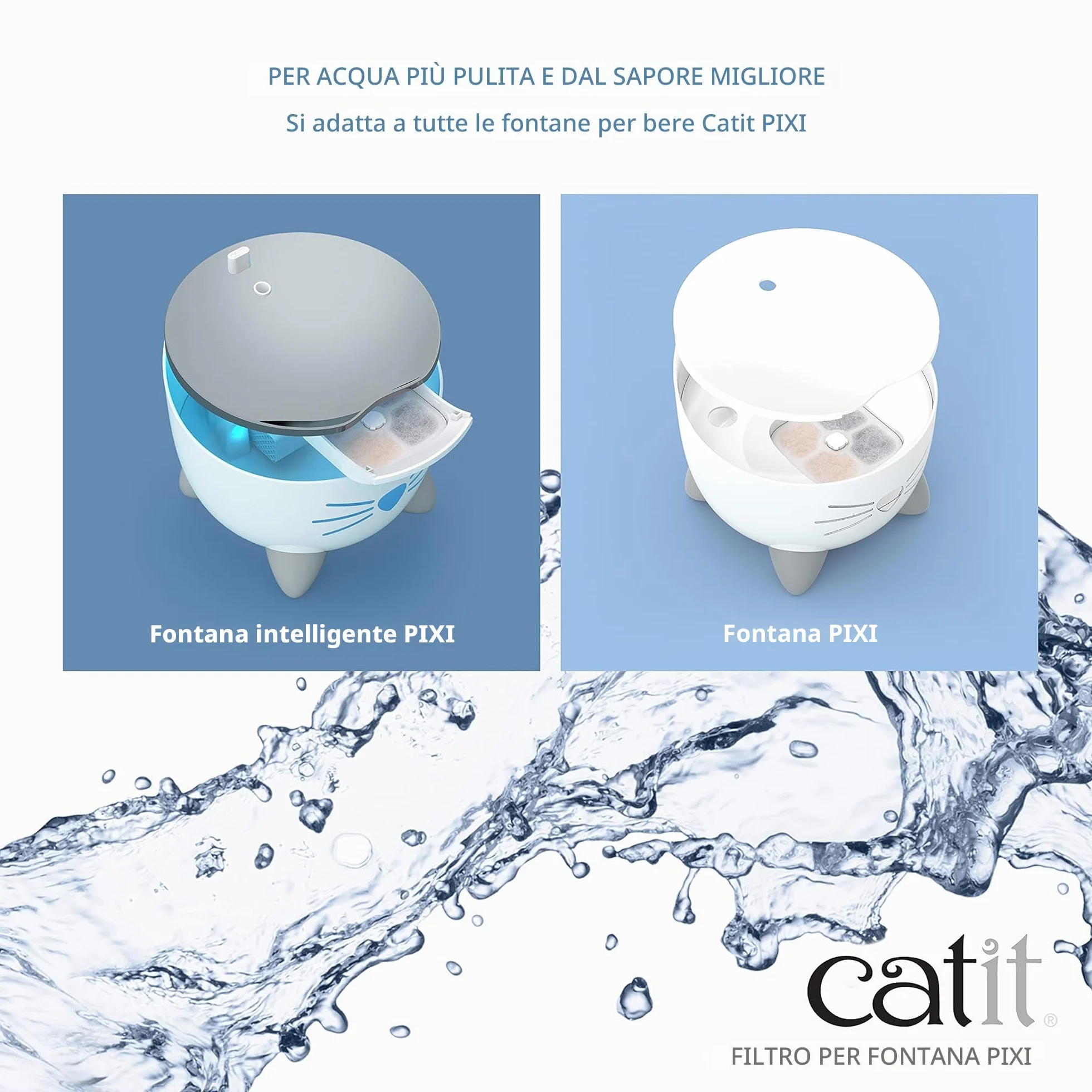 Catit Pixi - Filtro di ricambio per fontana Catit Pixi, confezione da 6