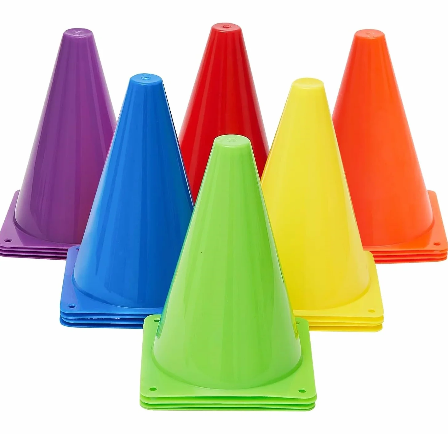 LATERN 30 Pezzi Coni da Allenamento per Calcio, 19CM Segnalinee in Plastica Coni Stradali per Allenamento Coni da Campo per Pattinaggio Pallacanestro Calcio attività Eventi Gioco di Lancio (6 Colori)
