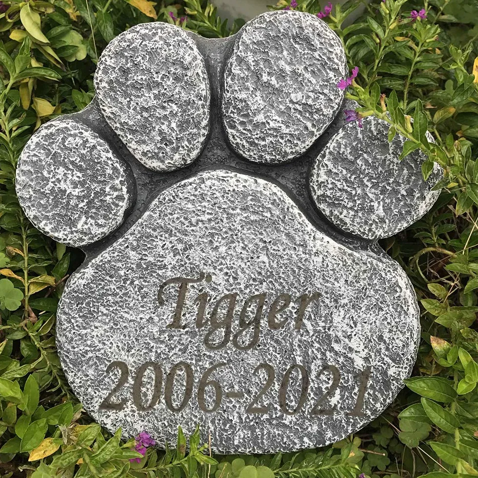 Pietre commemorative personalizzate per cani da compagnia - impronte di zampe di cane per animali domestici - regalo di simpatia per la perdita di nome e data incisi su animali domestici